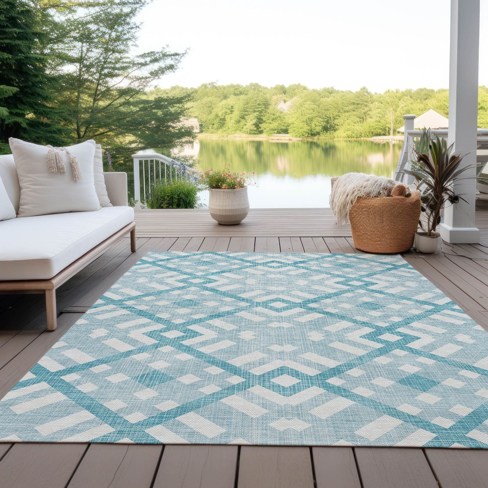 Machine Made ACN616 Teal  Rugs #color_teal 