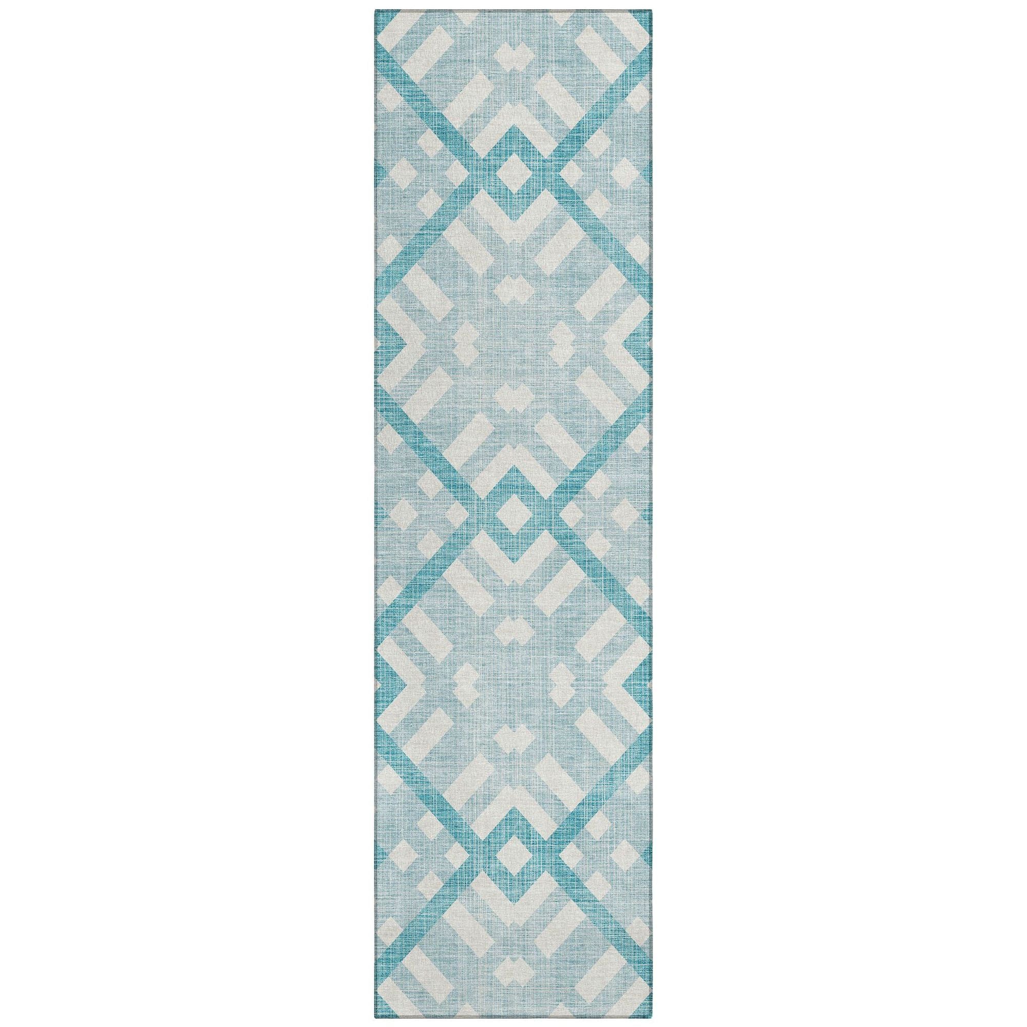 Machine Made ACN616 Teal  Rugs #color_teal 