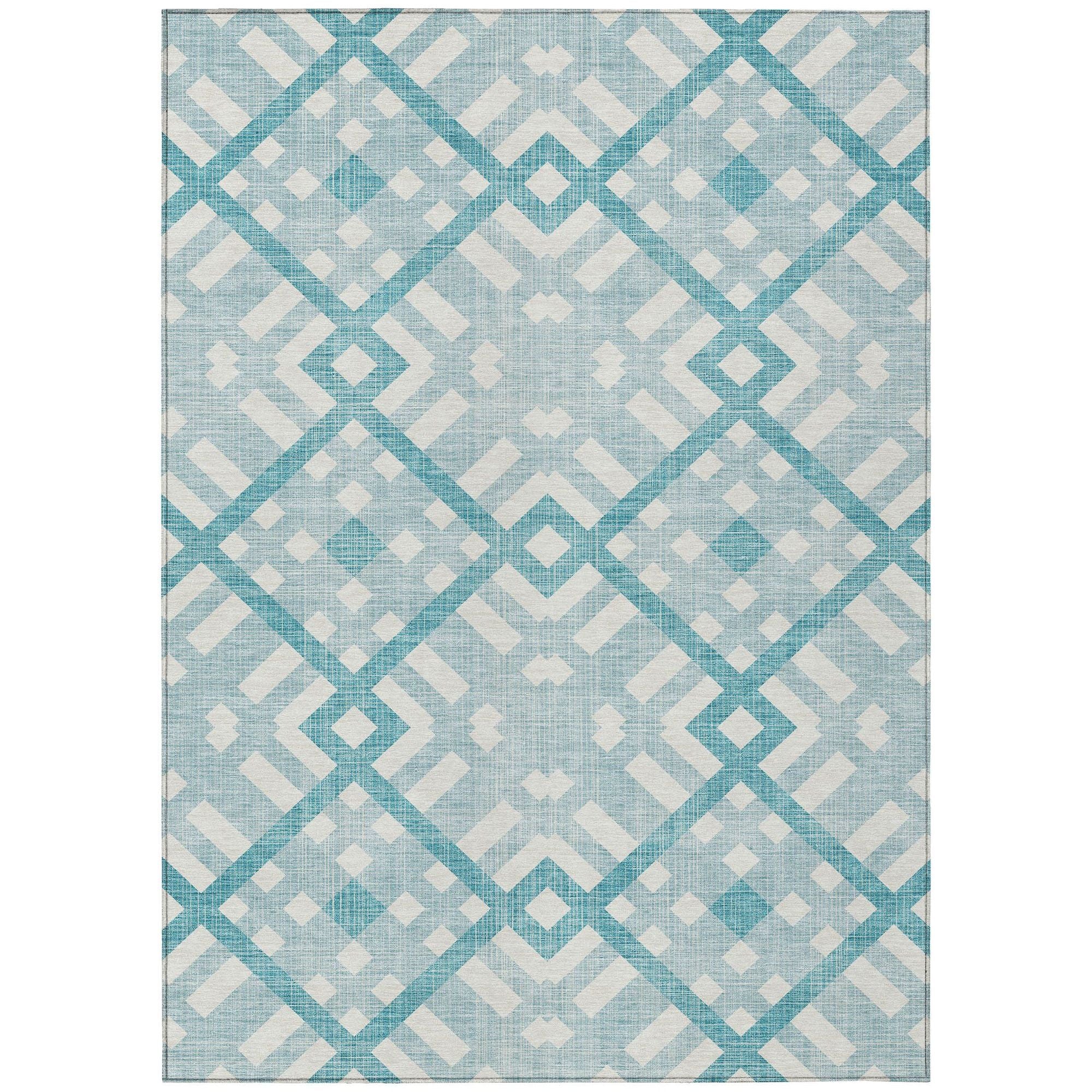 Machine Made ACN616 Teal  Rugs #color_teal 