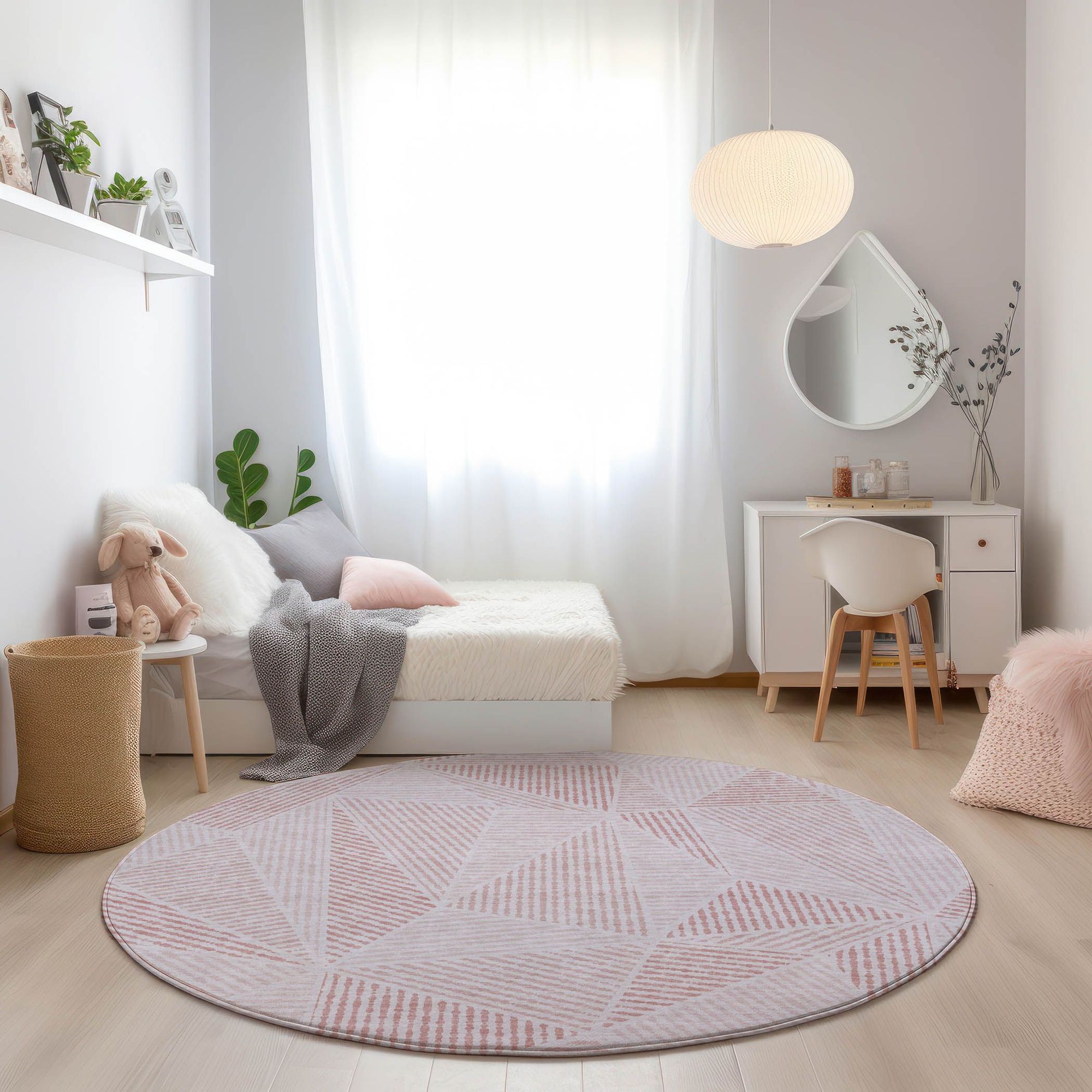 Machine Made ACN618 Blush Pink Rugs #color_blush pink