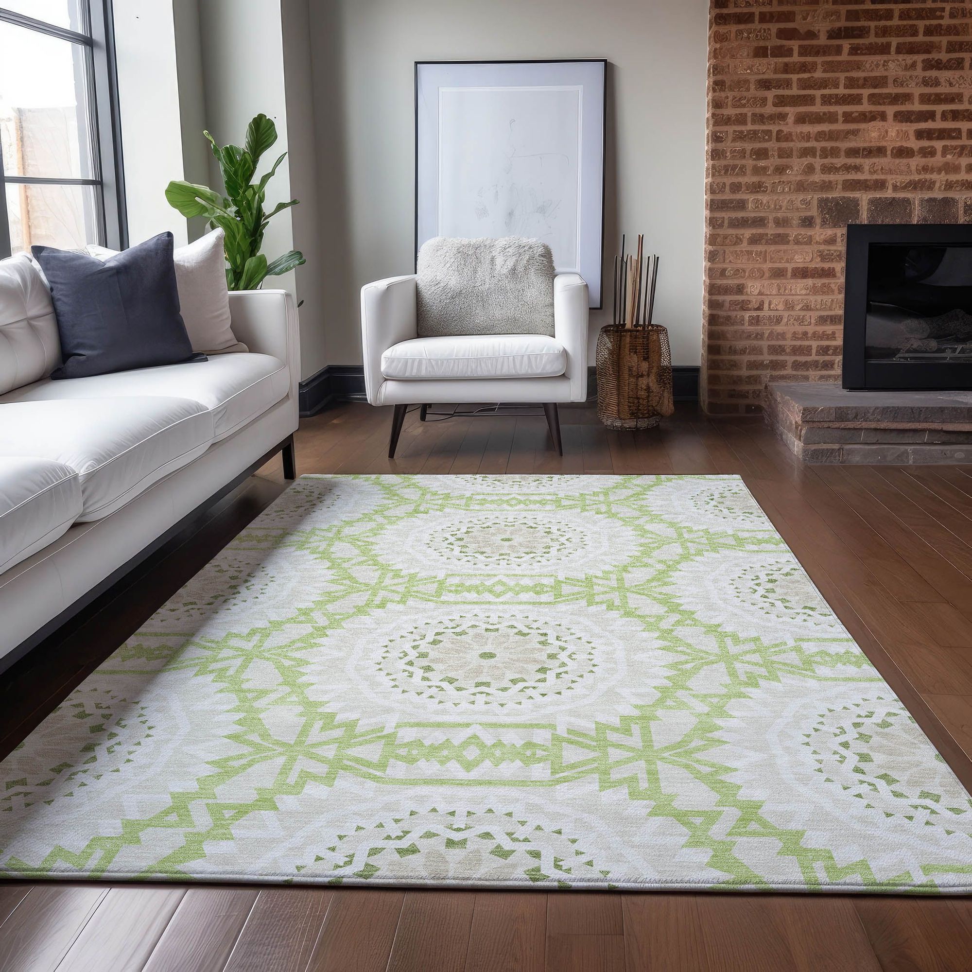 Machine Made ACN619 Aloe Green Rugs #color_aloe green