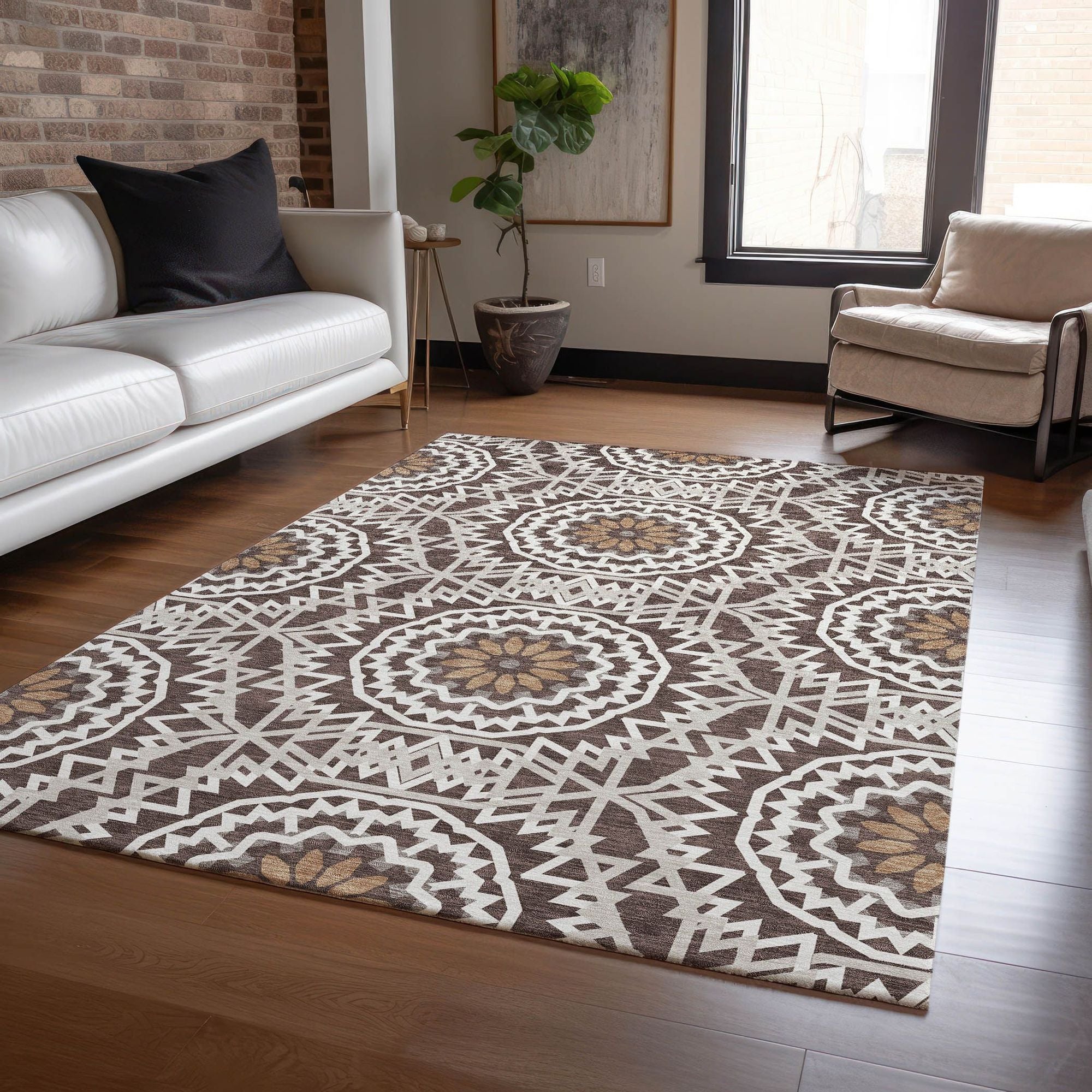 Machine Made ACN619 Chocolate Brown Rugs #color_chocolate brown