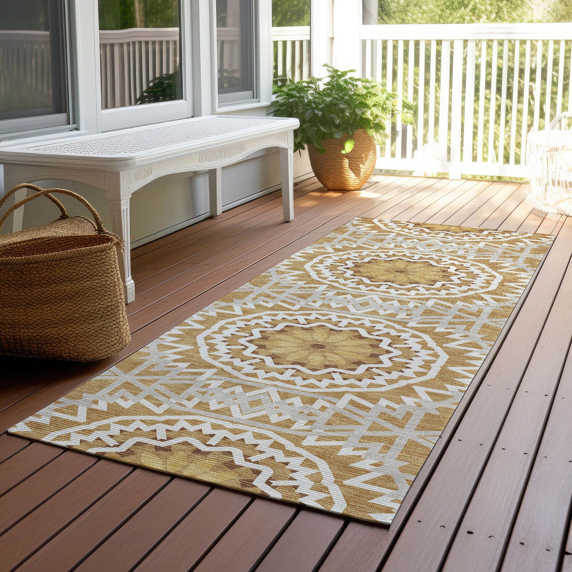 Machine Made ACN619 Gold  Rugs #color_gold 