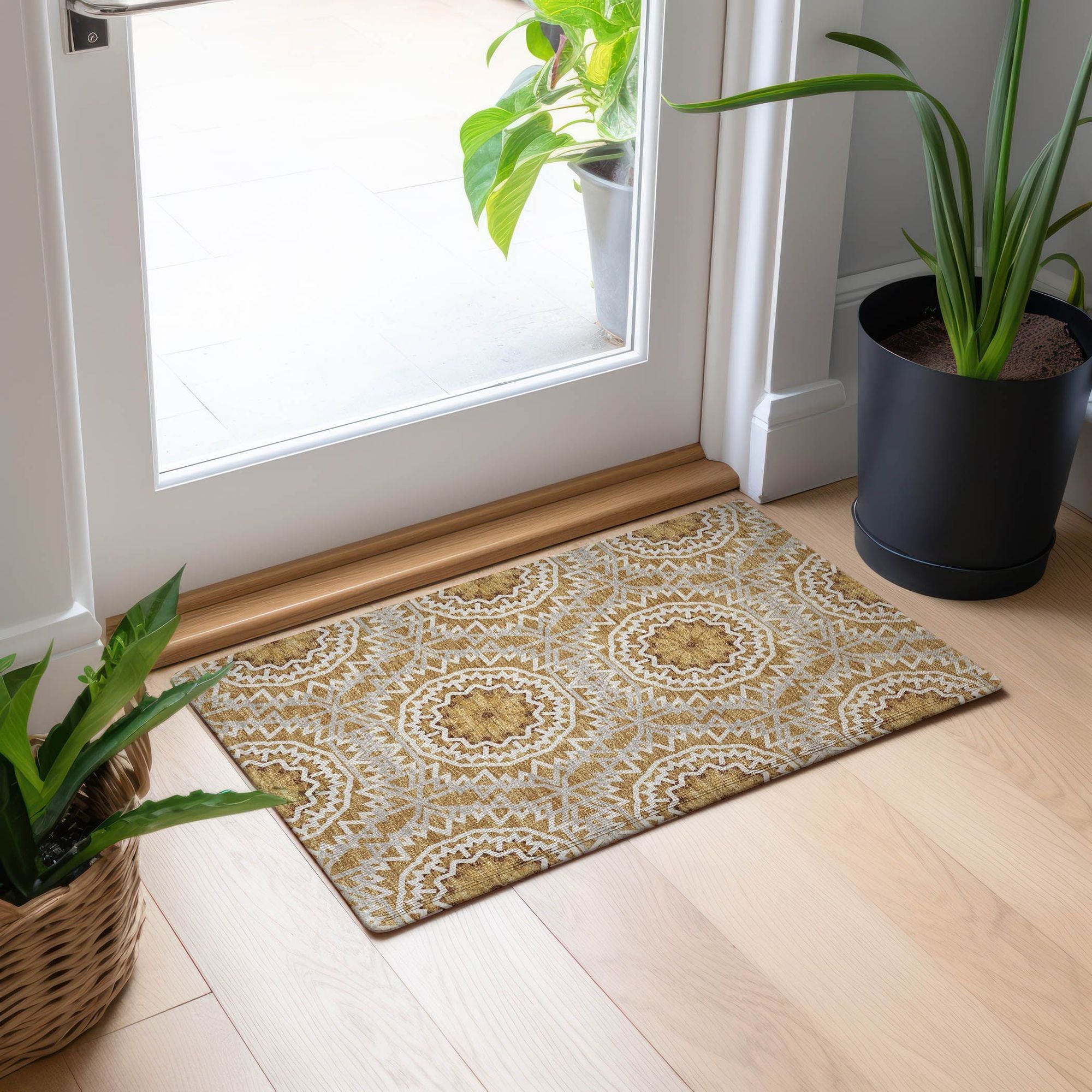 Machine Made ACN619 Gold  Rugs #color_gold 