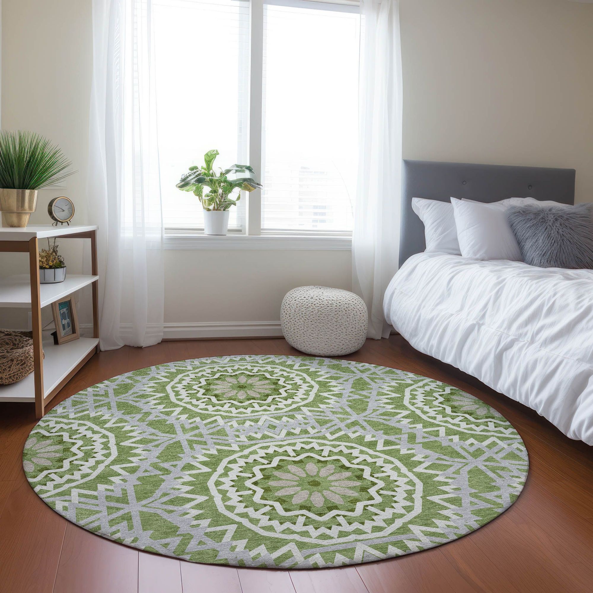 Machine Made ACN619 Green  Rugs #color_green 