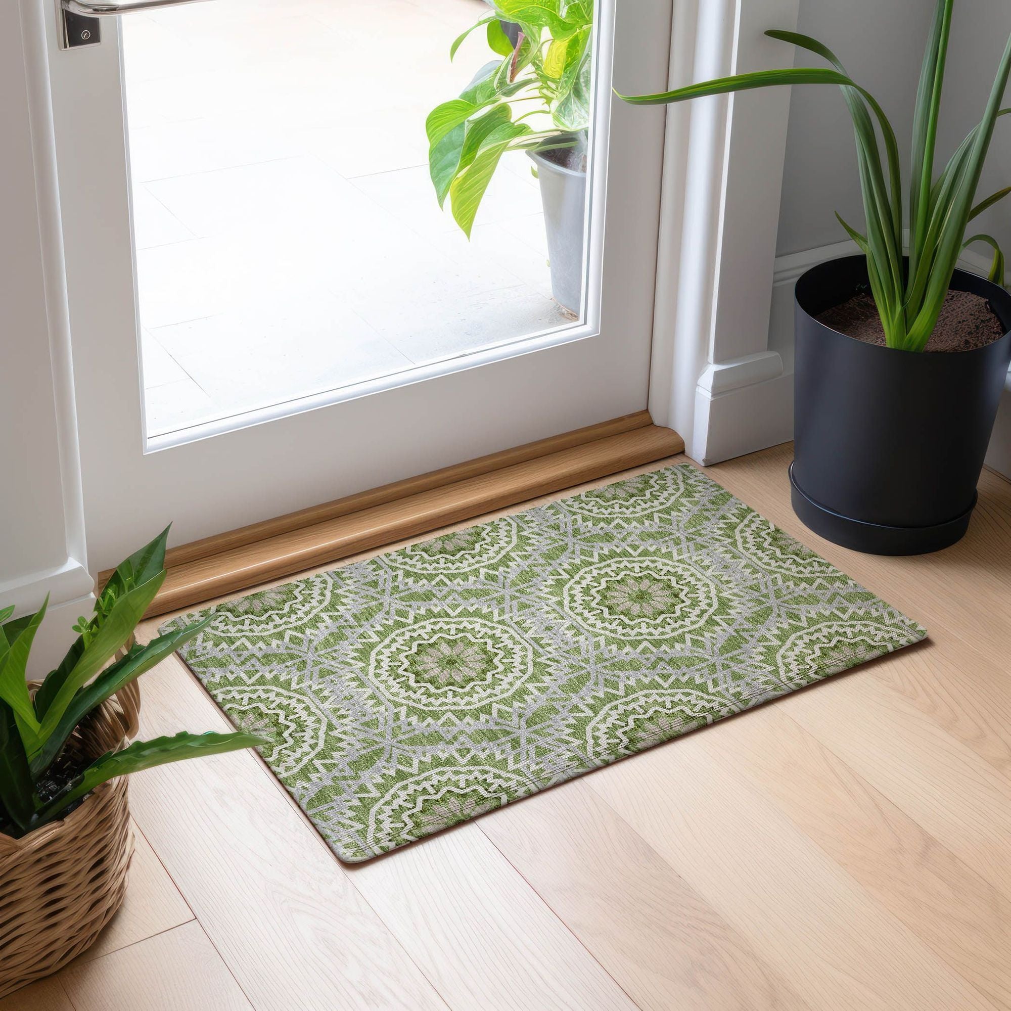 Machine Made ACN619 Green  Rugs #color_green 