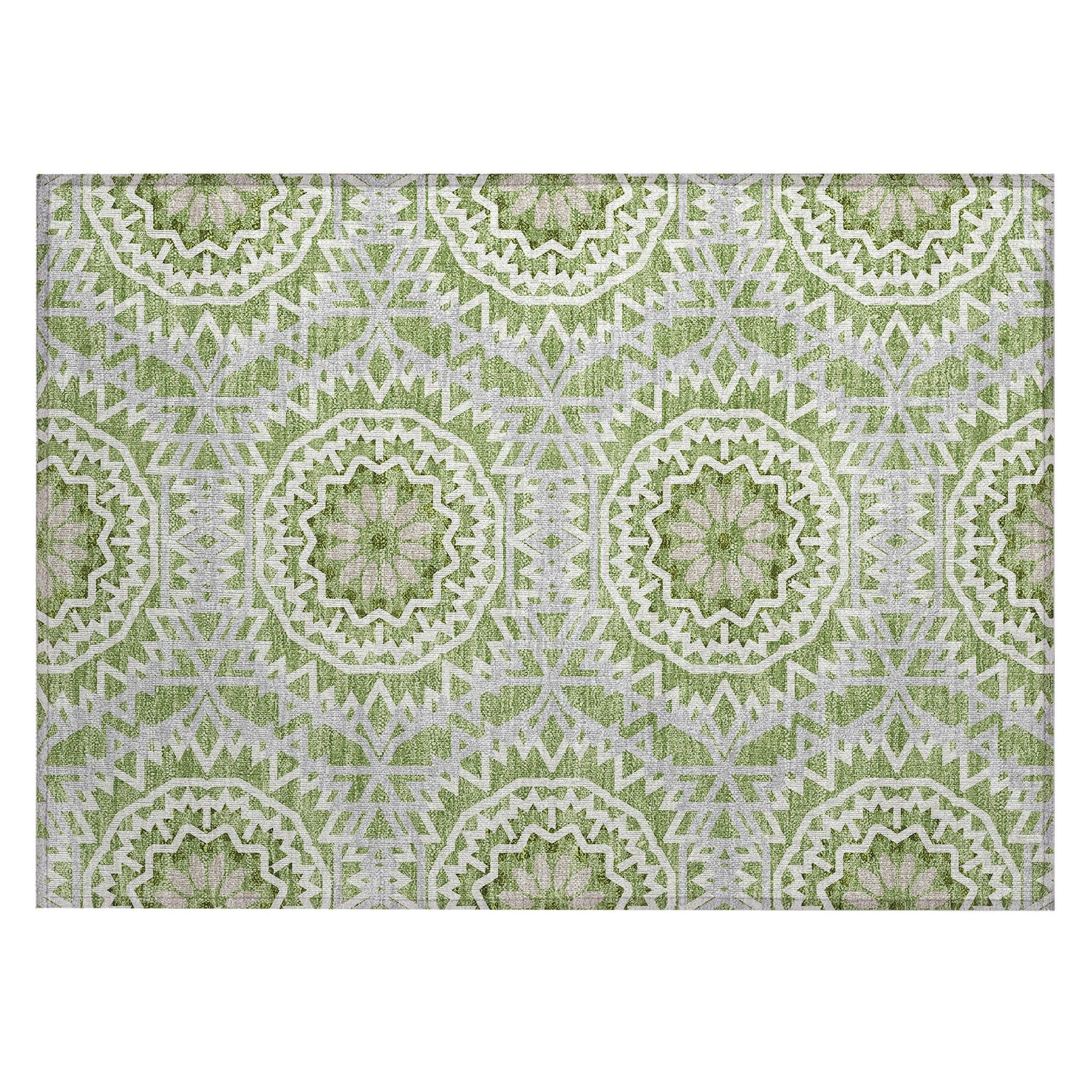 Machine Made ACN619 Green  Rugs #color_green 