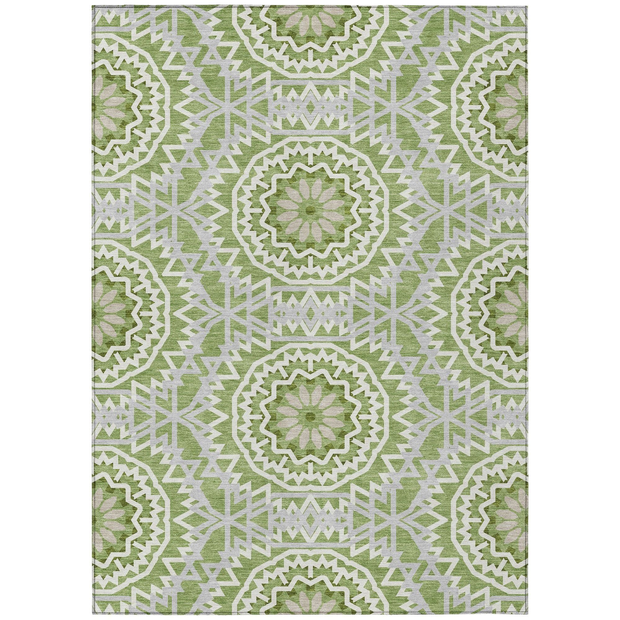 Machine Made ACN619 Green  Rugs #color_green 