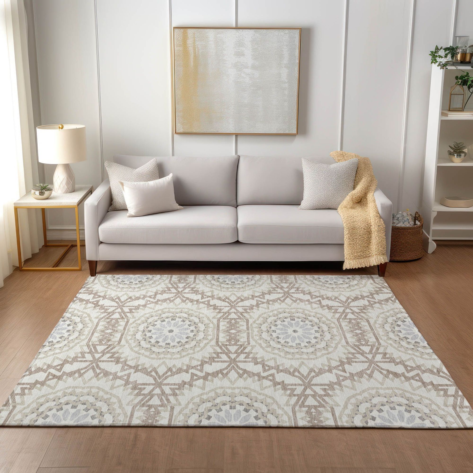 Machine Made ACN619 Ivory  Rugs #color_ivory 