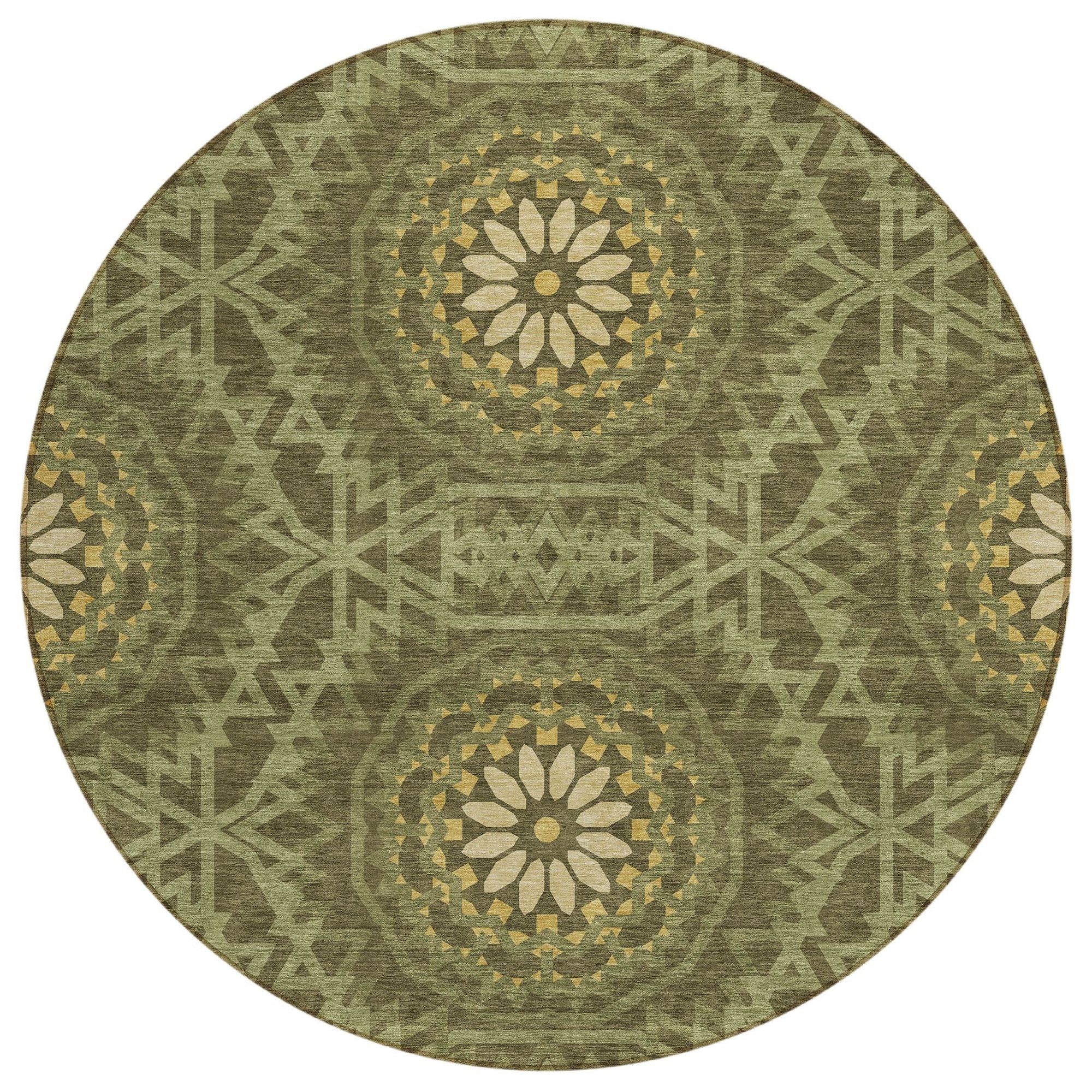 Machine Made ACN619 Olive Green Rugs #color_olive green