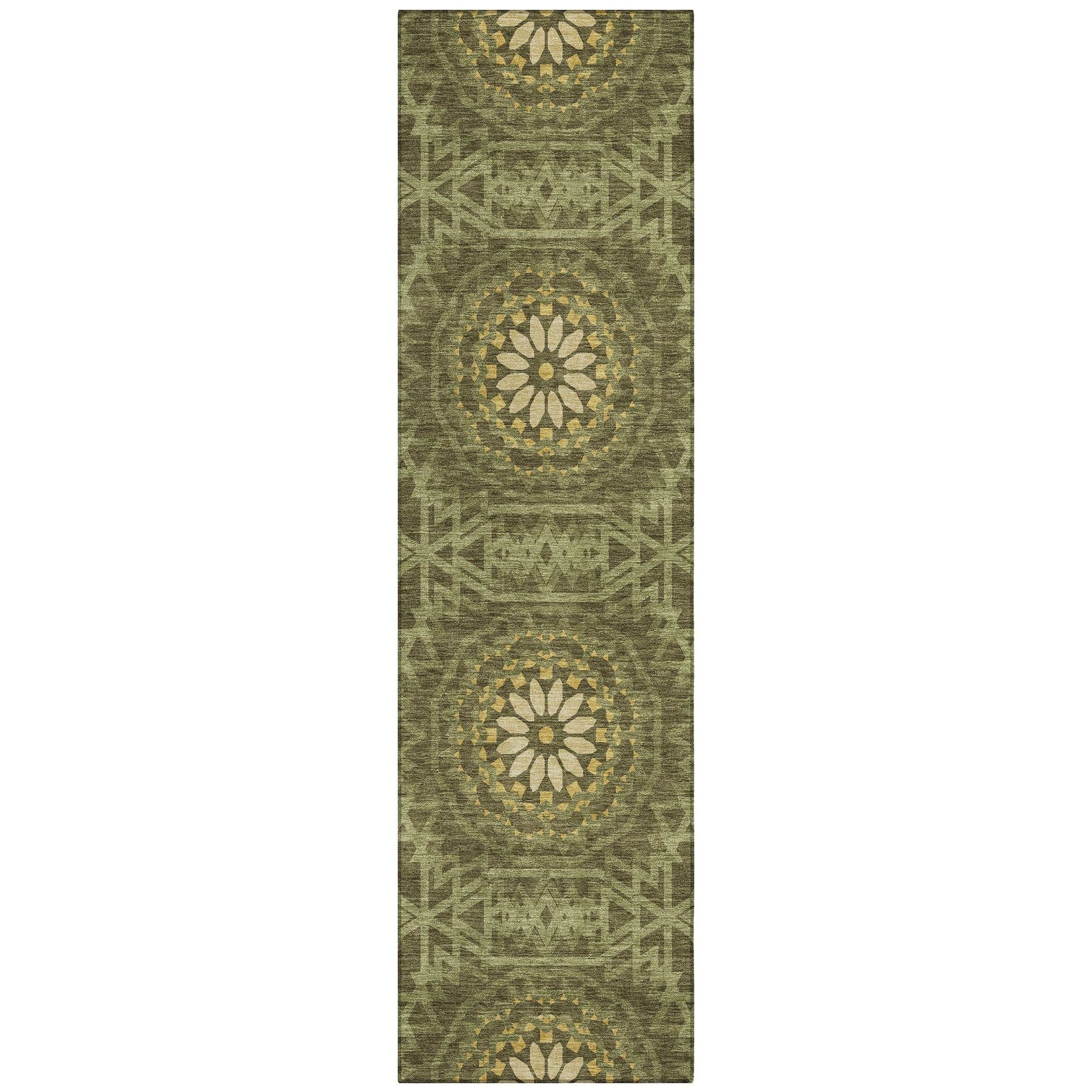 Machine Made ACN619 Olive Green Rugs #color_olive green