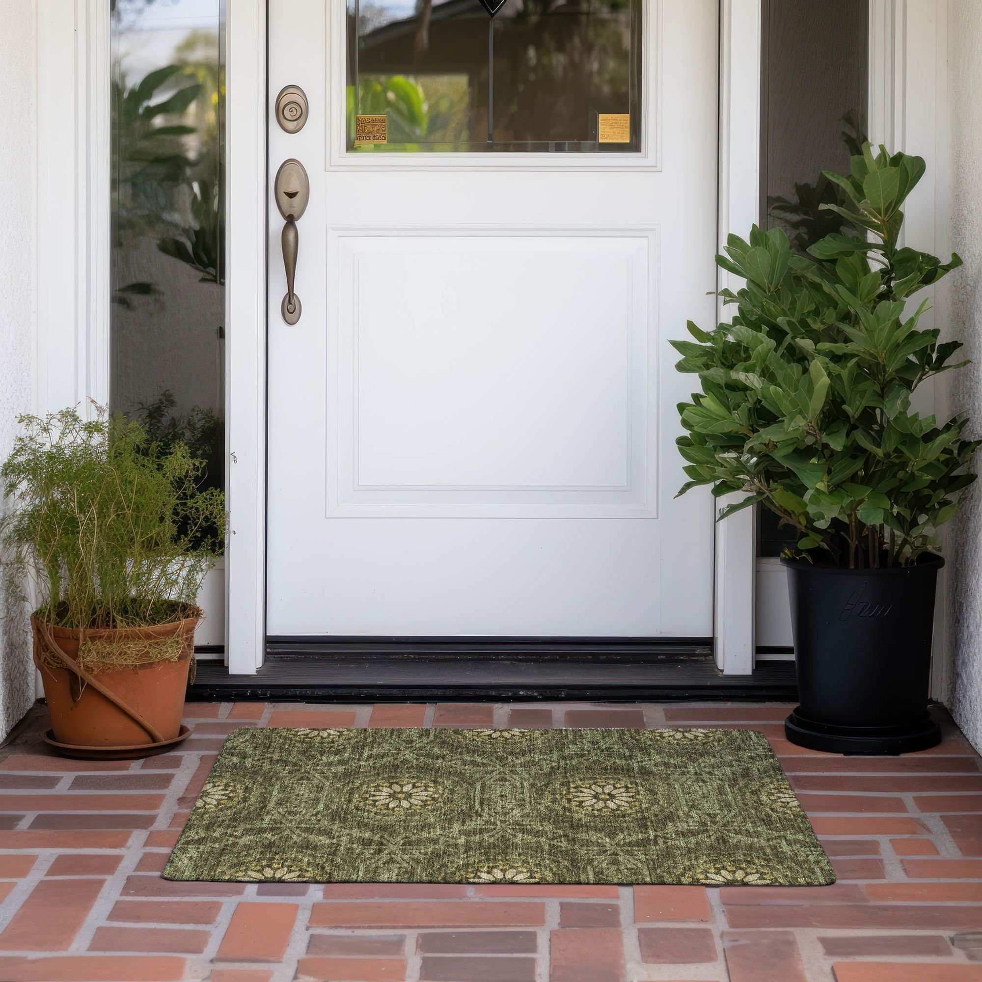 Machine Made ACN619 Olive Green Rugs #color_olive green