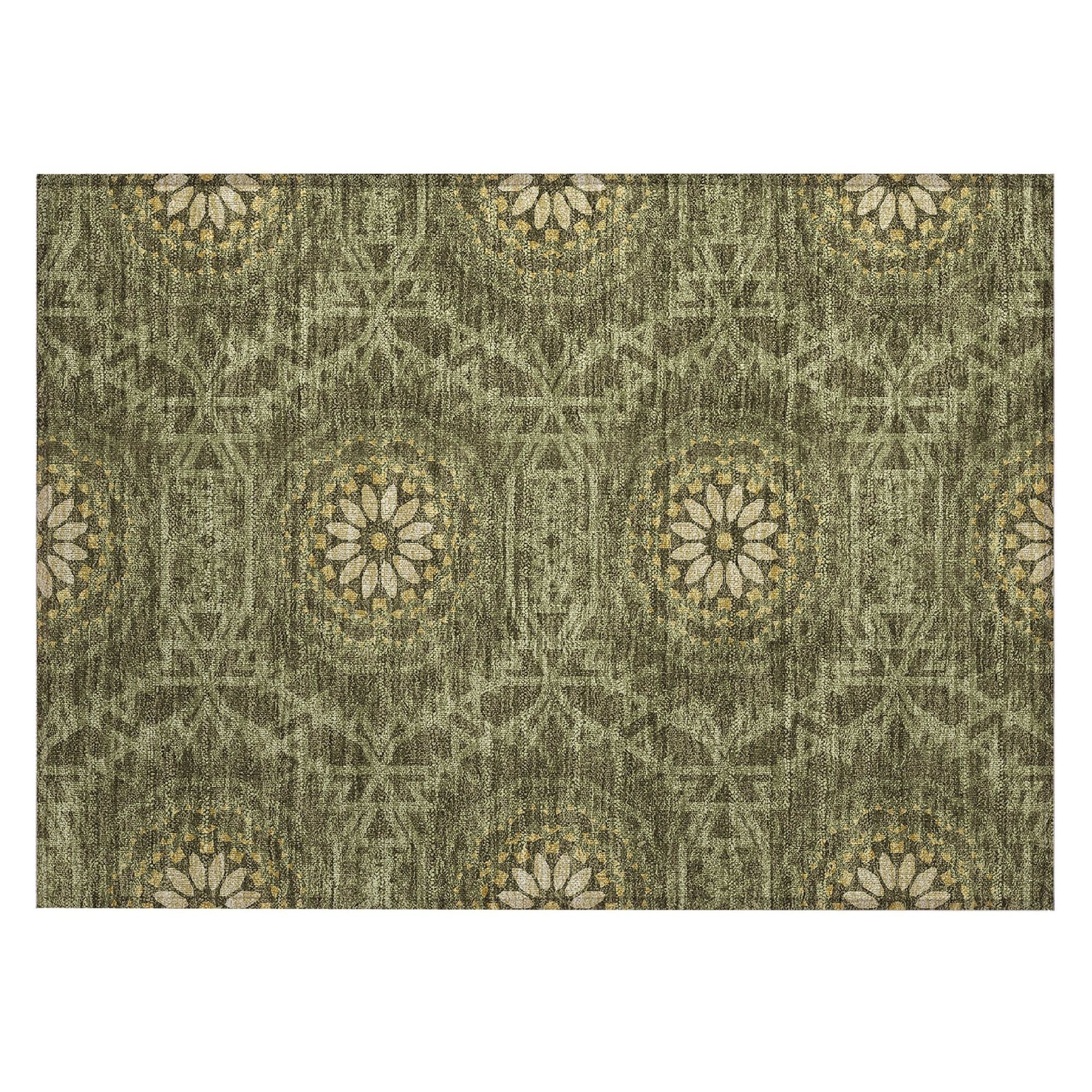 Machine Made ACN619 Olive Green Rugs #color_olive green