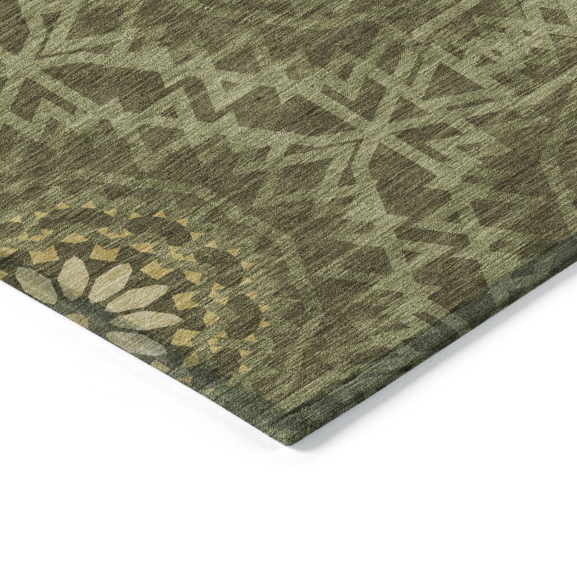 Machine Made ACN619 Olive Green Rugs #color_olive green