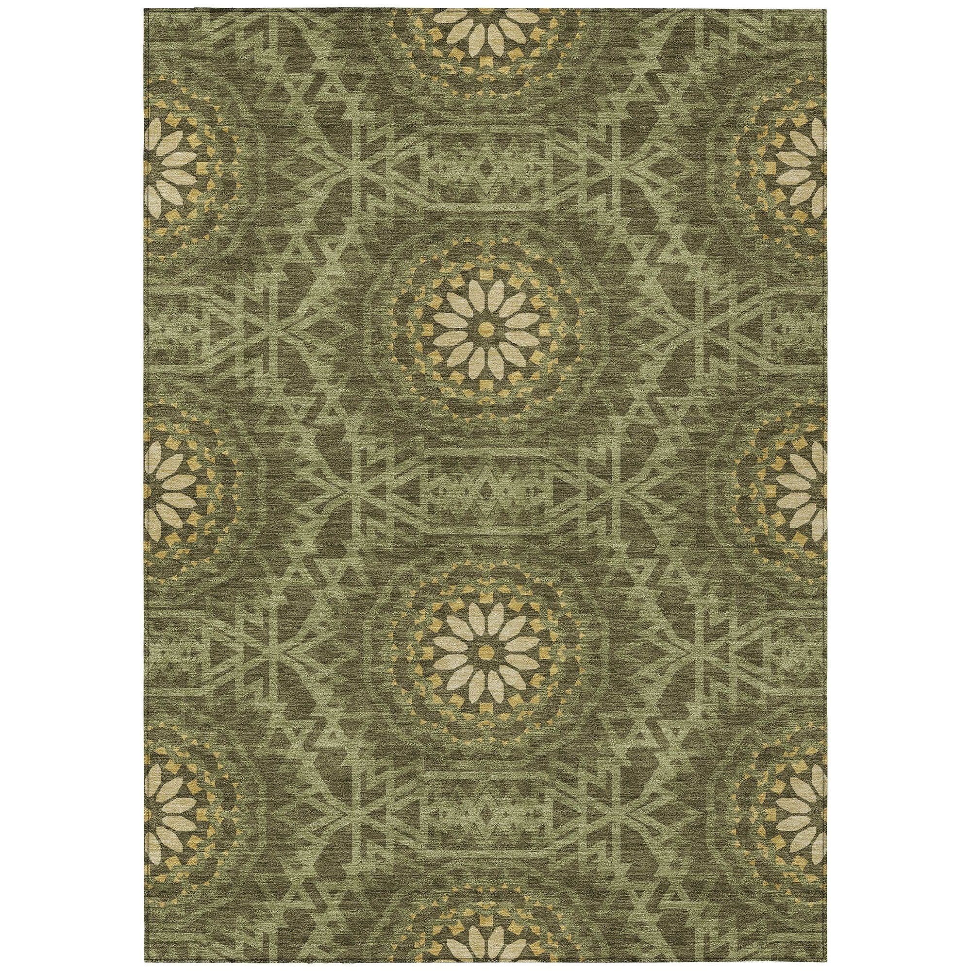 Machine Made ACN619 Olive Green Rugs #color_olive green