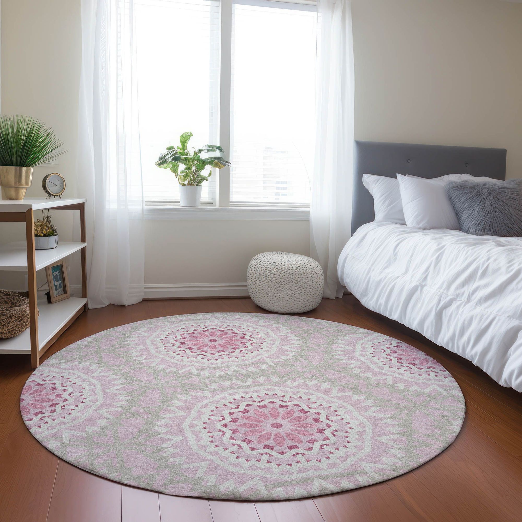 Machine Made ACN619 Pink  Rugs #color_pink 