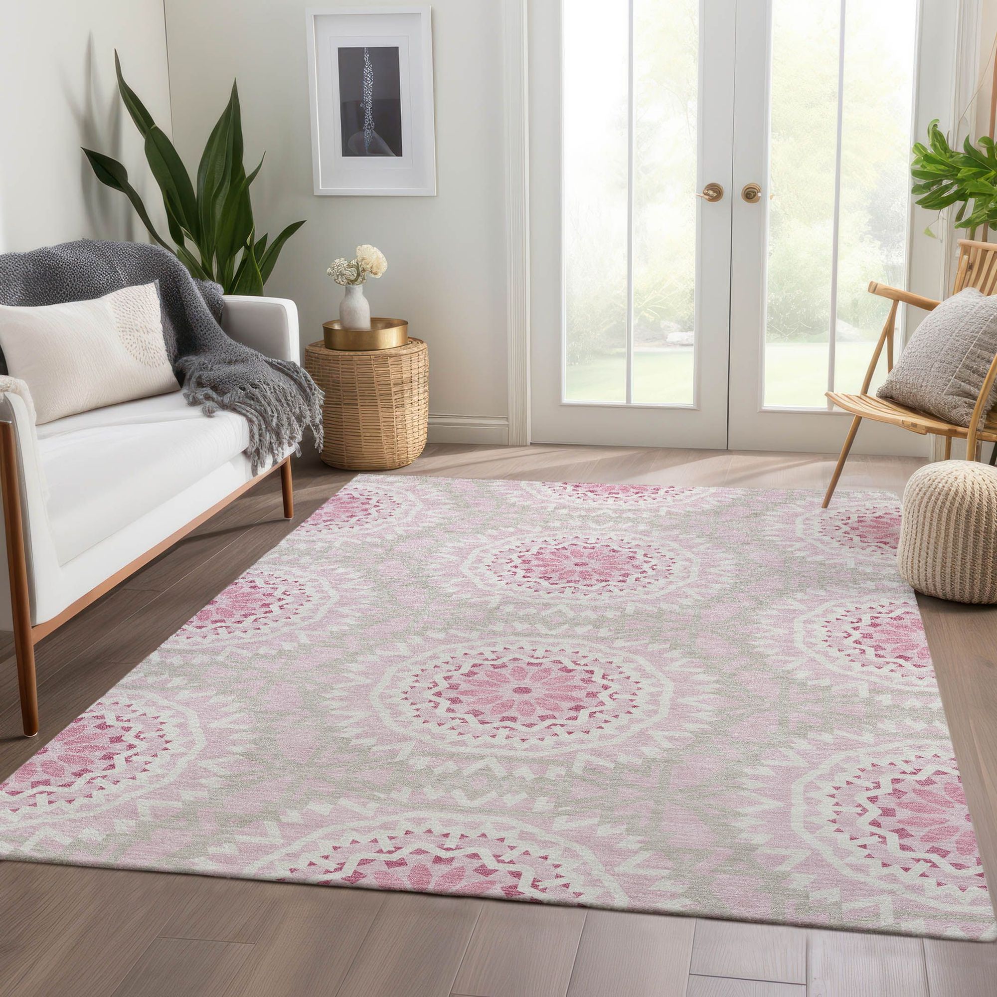 Machine Made ACN619 Pink  Rugs #color_pink 