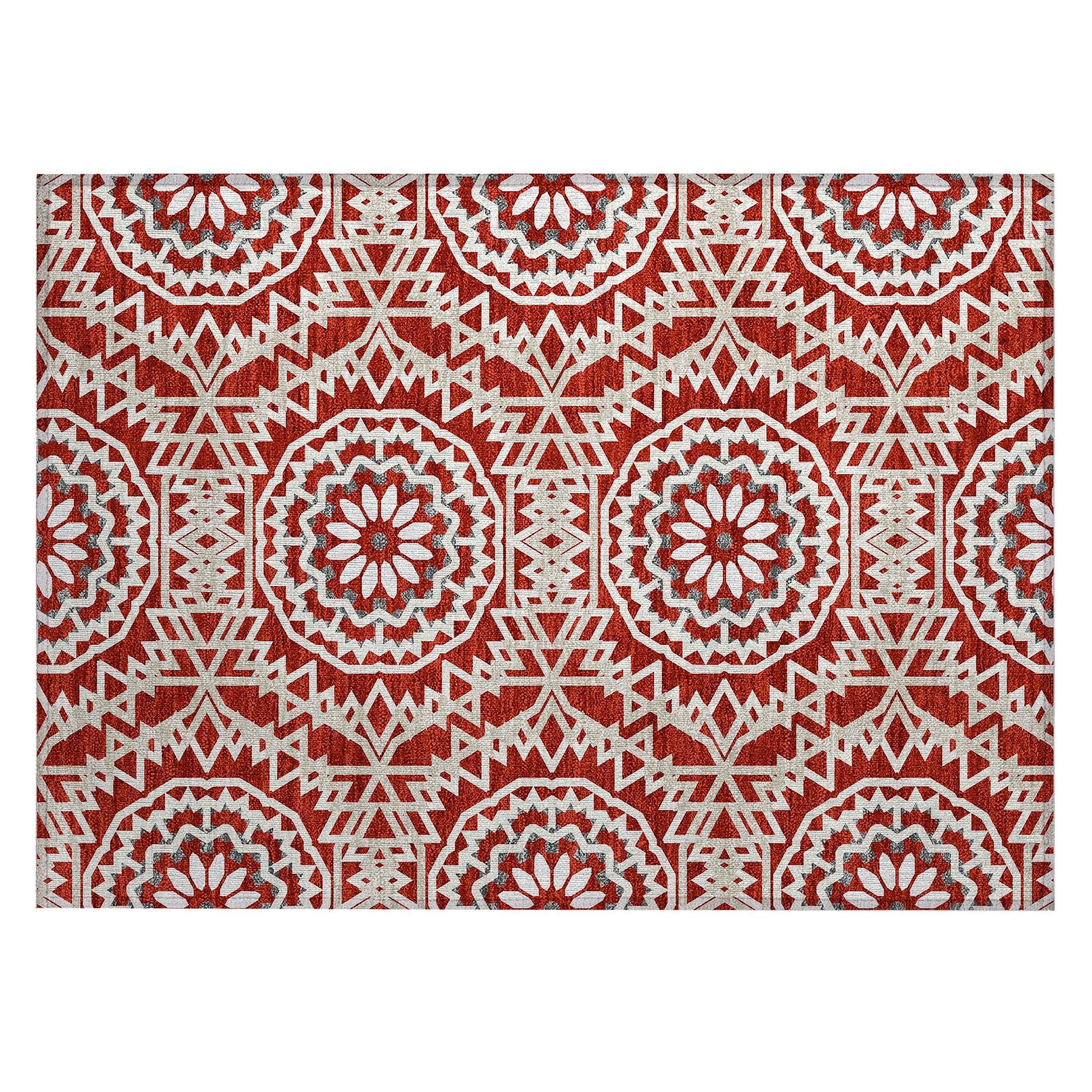 Machine Made ACN619 Red  Rugs #color_red 