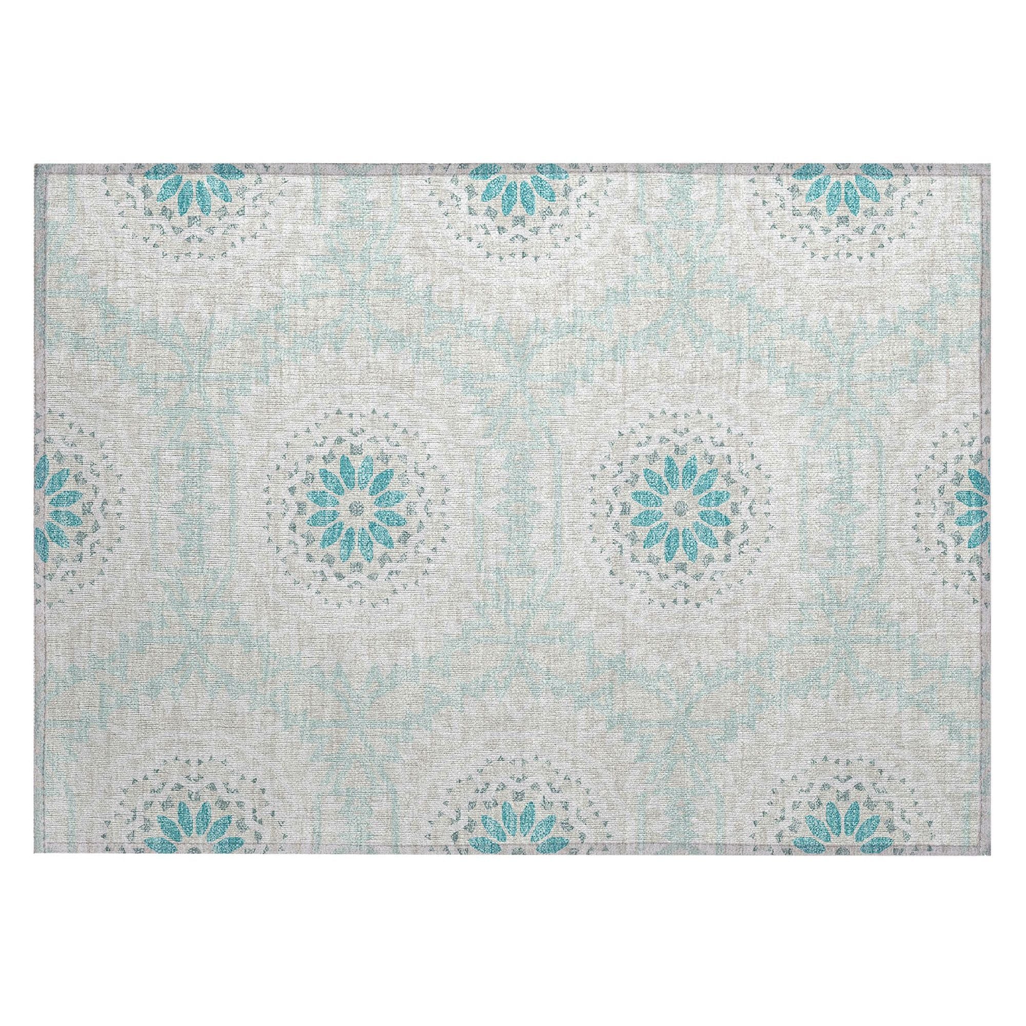 Machine Made ACN619 Teal  Rugs #color_teal 