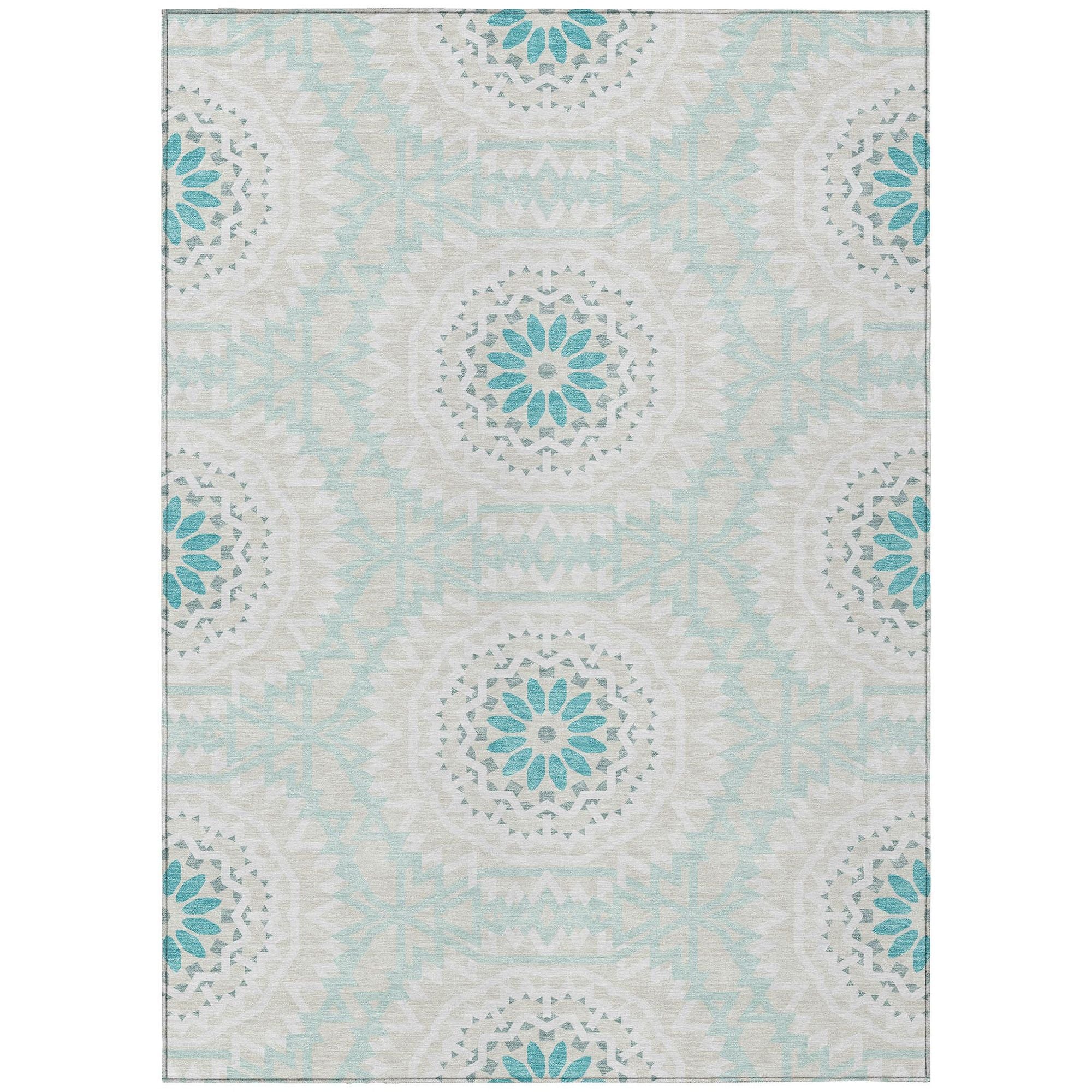 Machine Made ACN619 Teal  Rugs #color_teal 