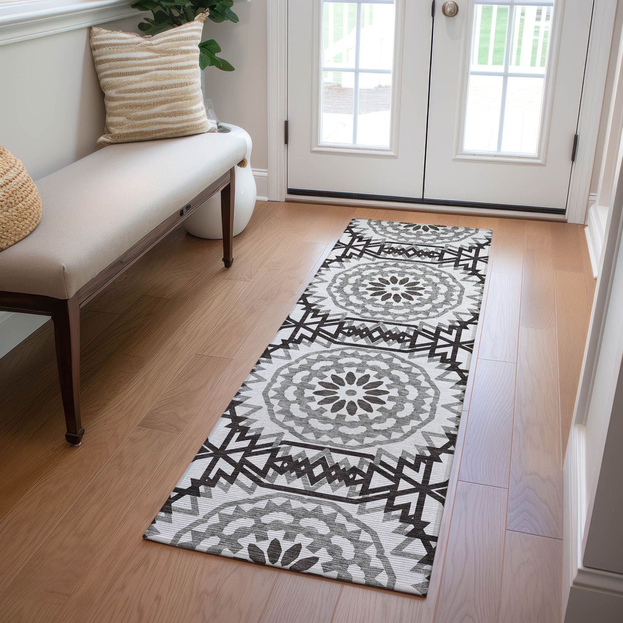 Machine Made ACN619 White Ivory Rugs #color_white ivory