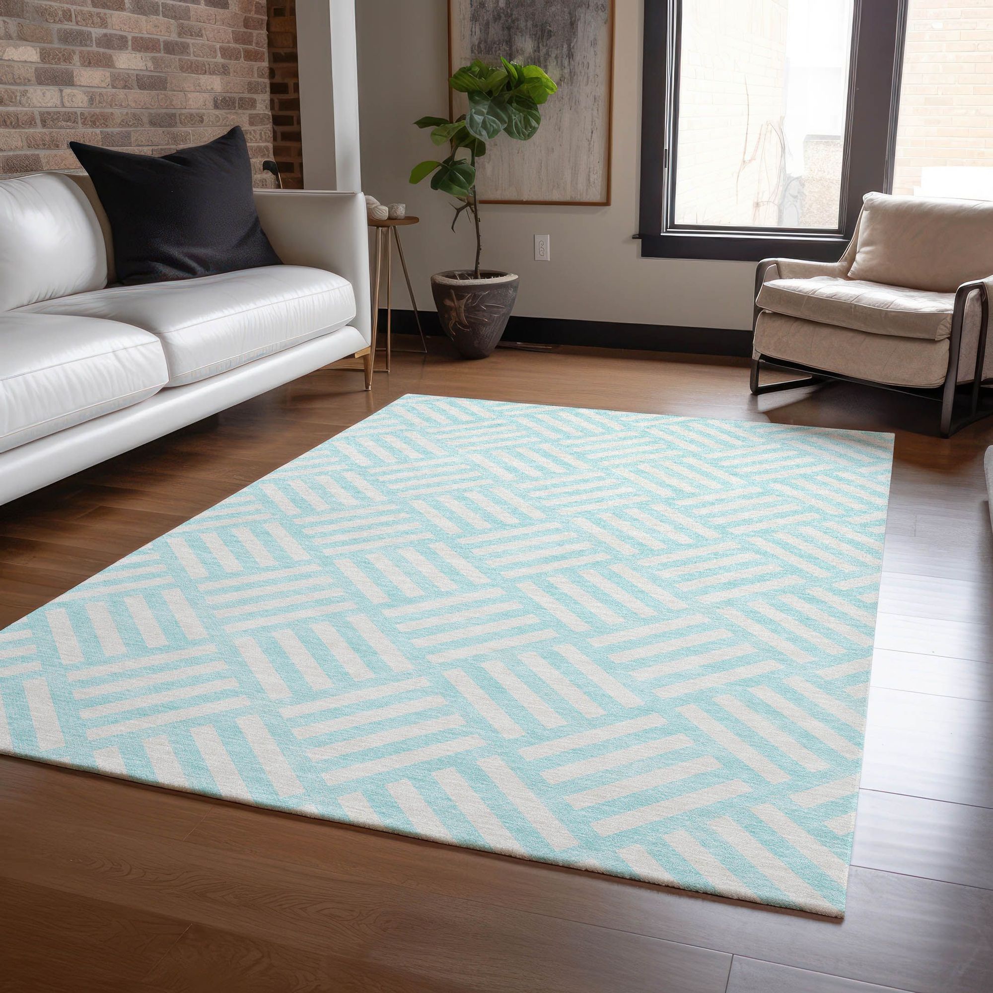 Machine Made ACN620 Aqua Teal Rugs #color_aqua teal