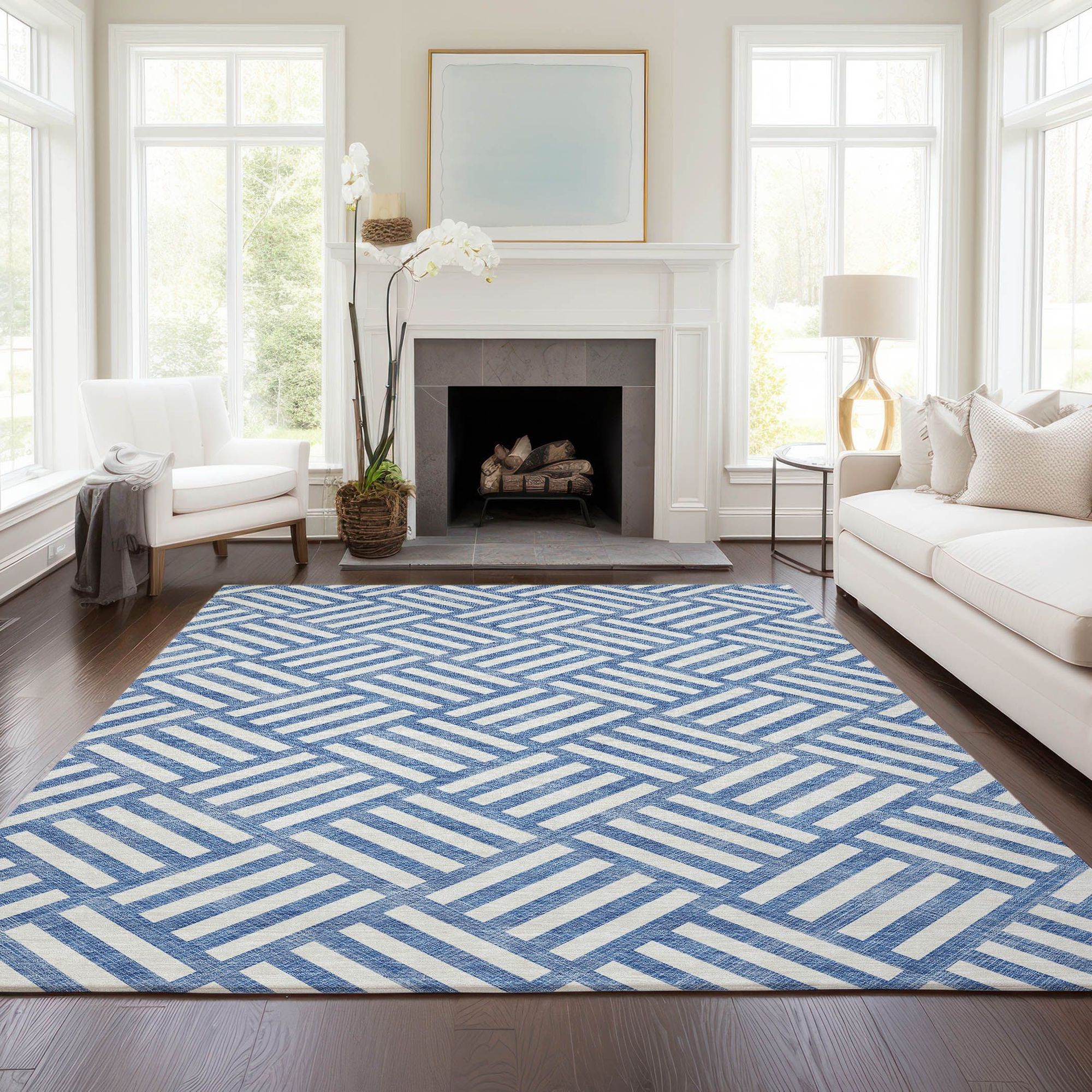 Machine Made ACN620 Blue  Rugs #color_blue 