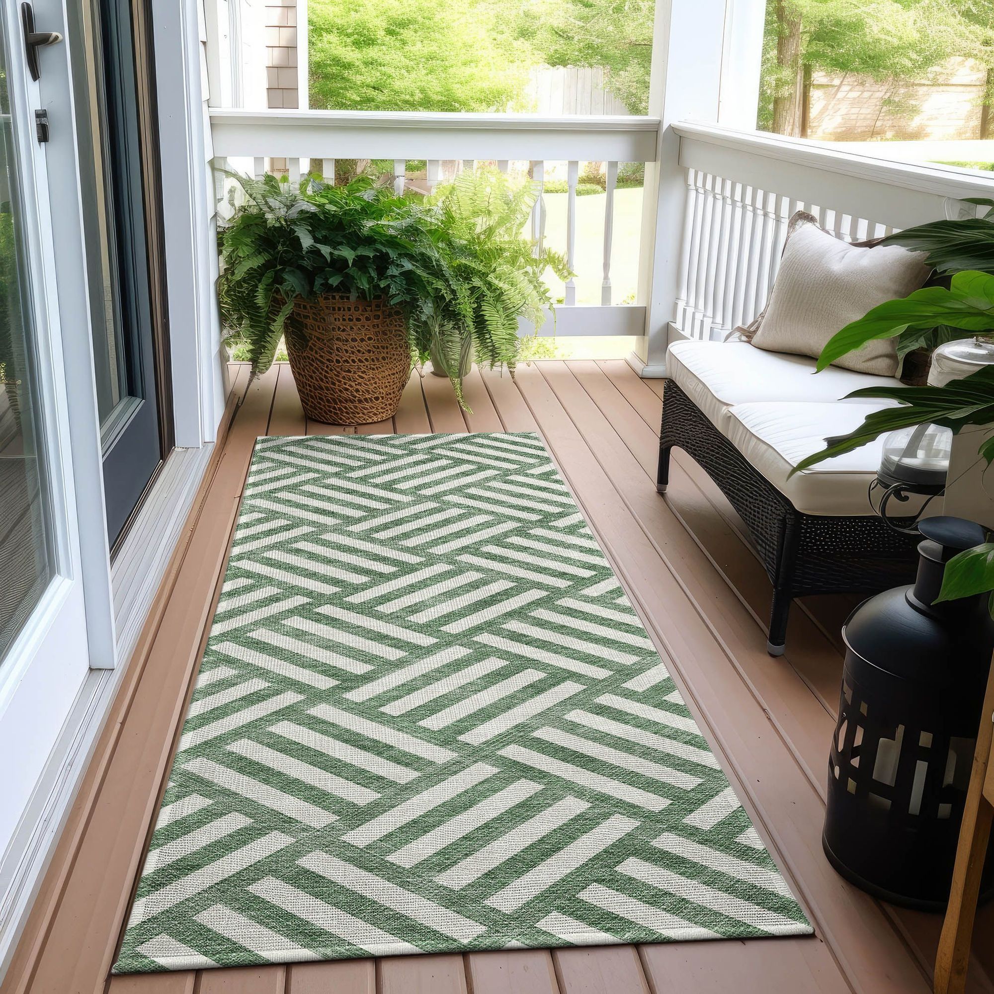 Machine Made ACN620 Green  Rugs #color_green 