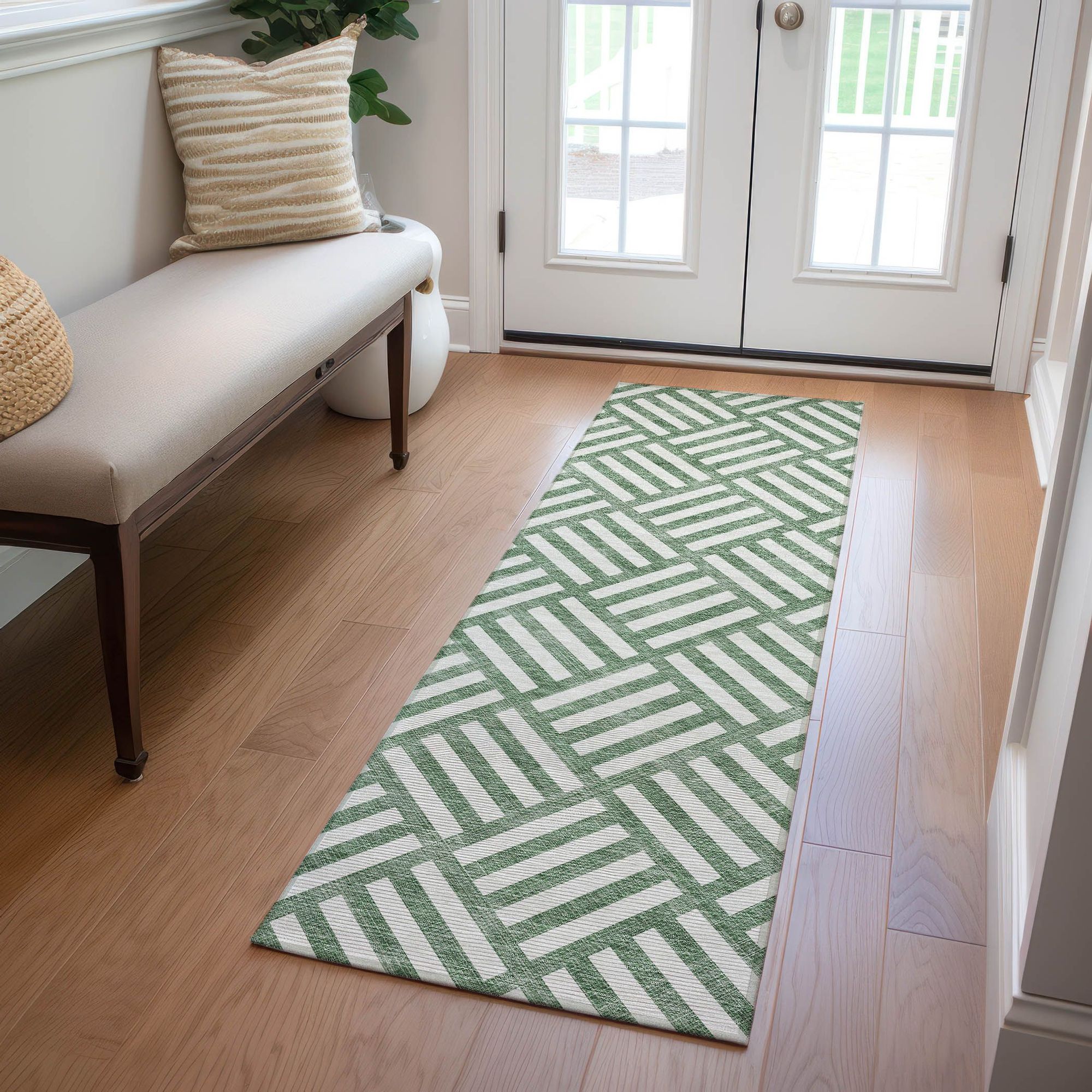 Machine Made ACN620 Green  Rugs #color_green 