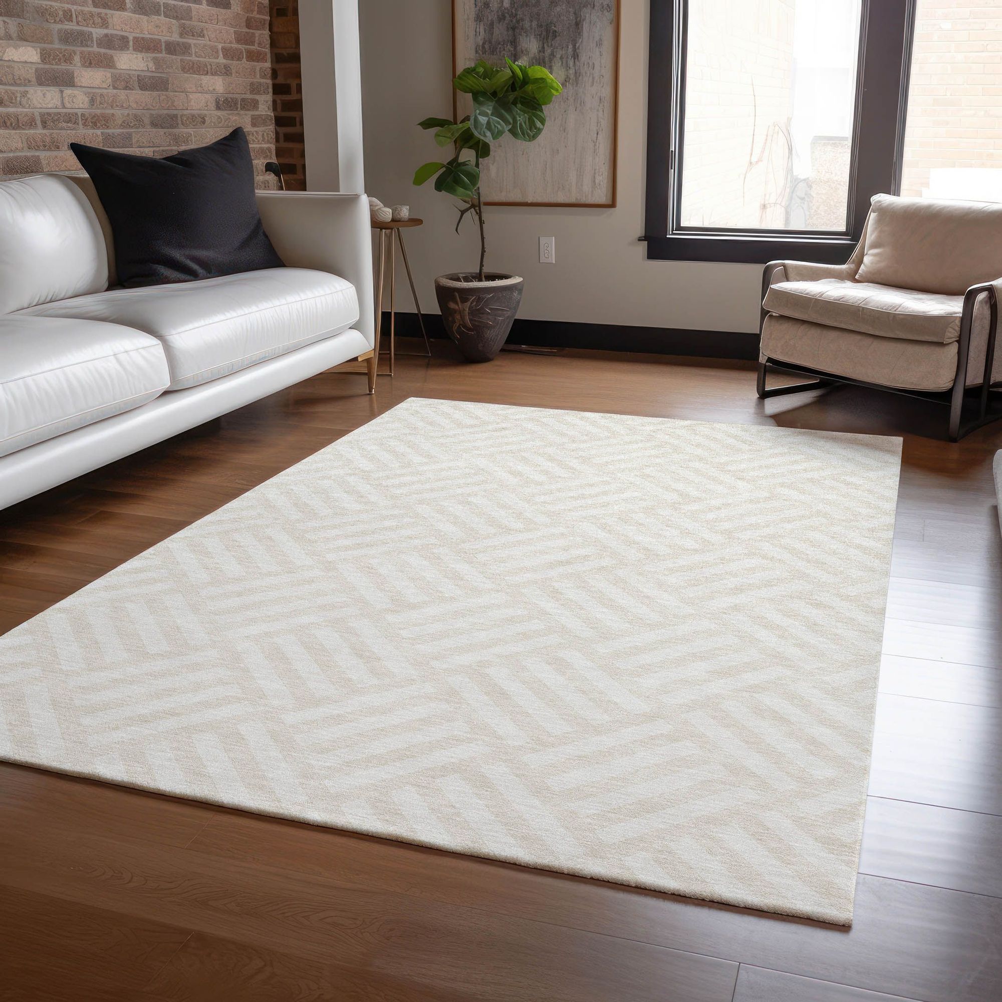 Machine Made ACN620 Ivory  Rugs #color_ivory 