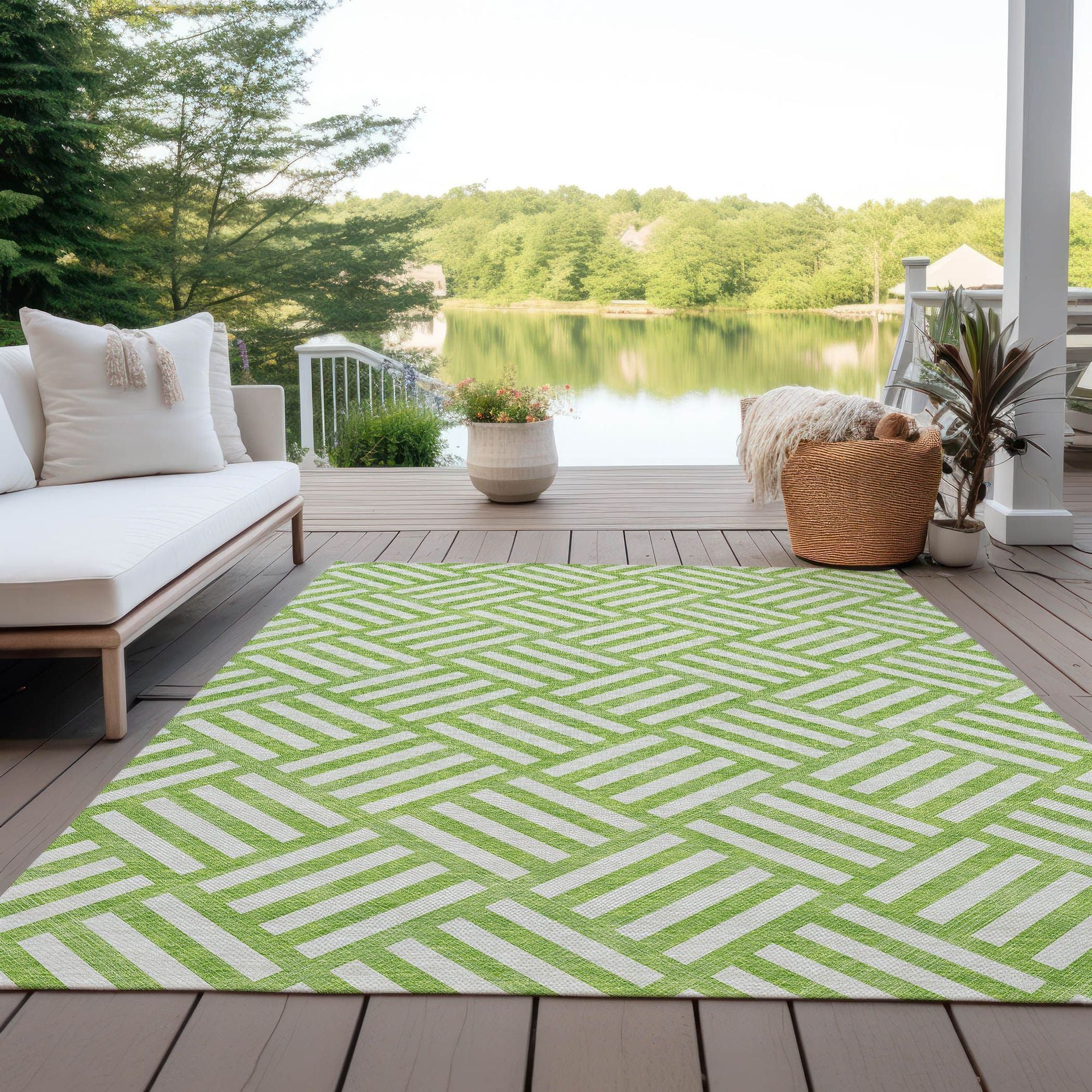 Machine Made ACN620 Lime Green Rugs #color_lime green