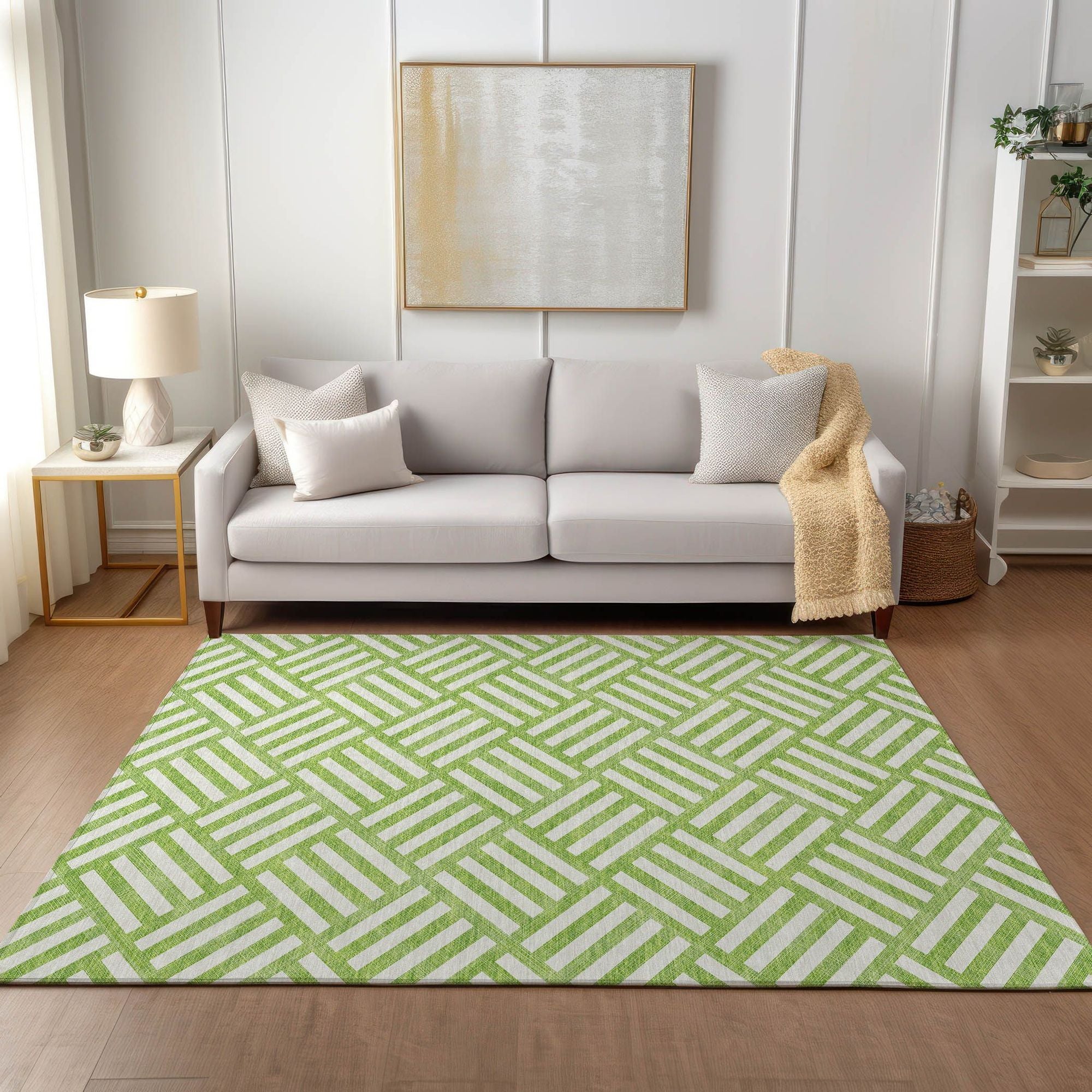 Machine Made ACN620 Lime Green Rugs #color_lime green