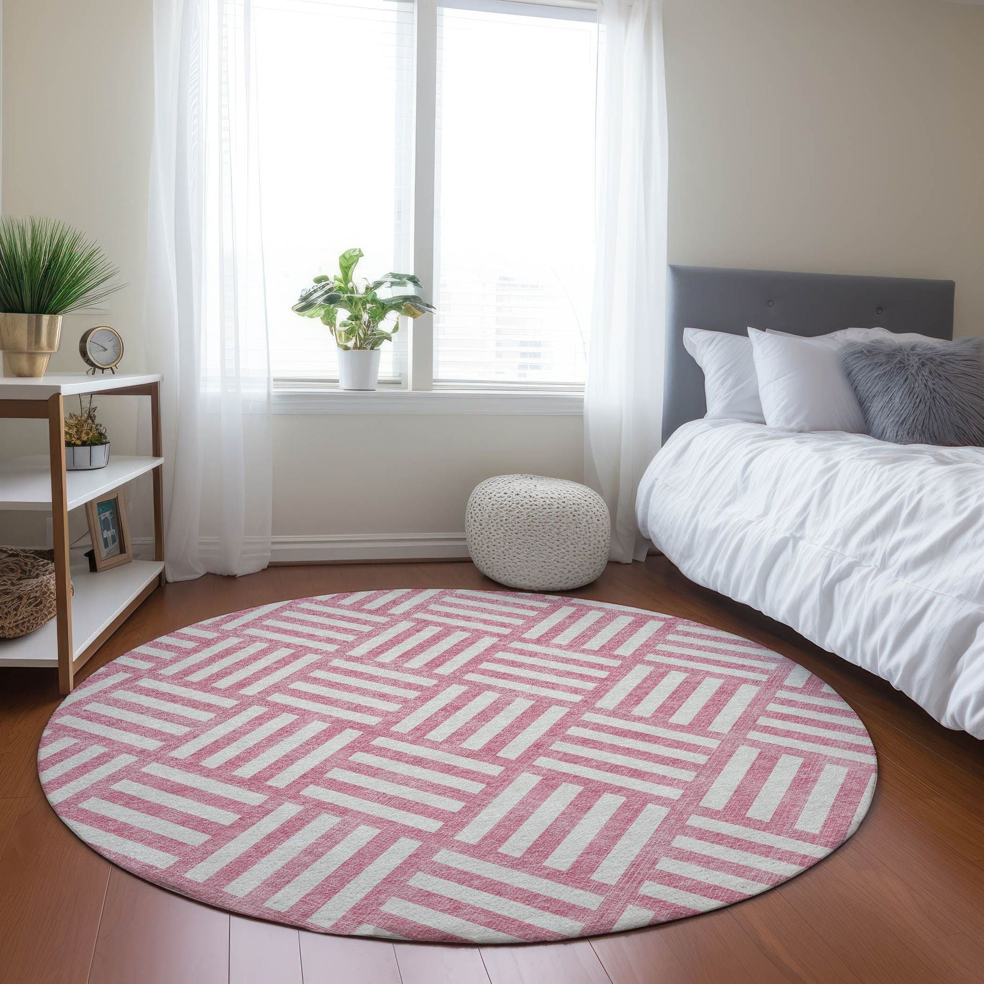 Machine Made ACN620 Pink  Rugs #color_pink 