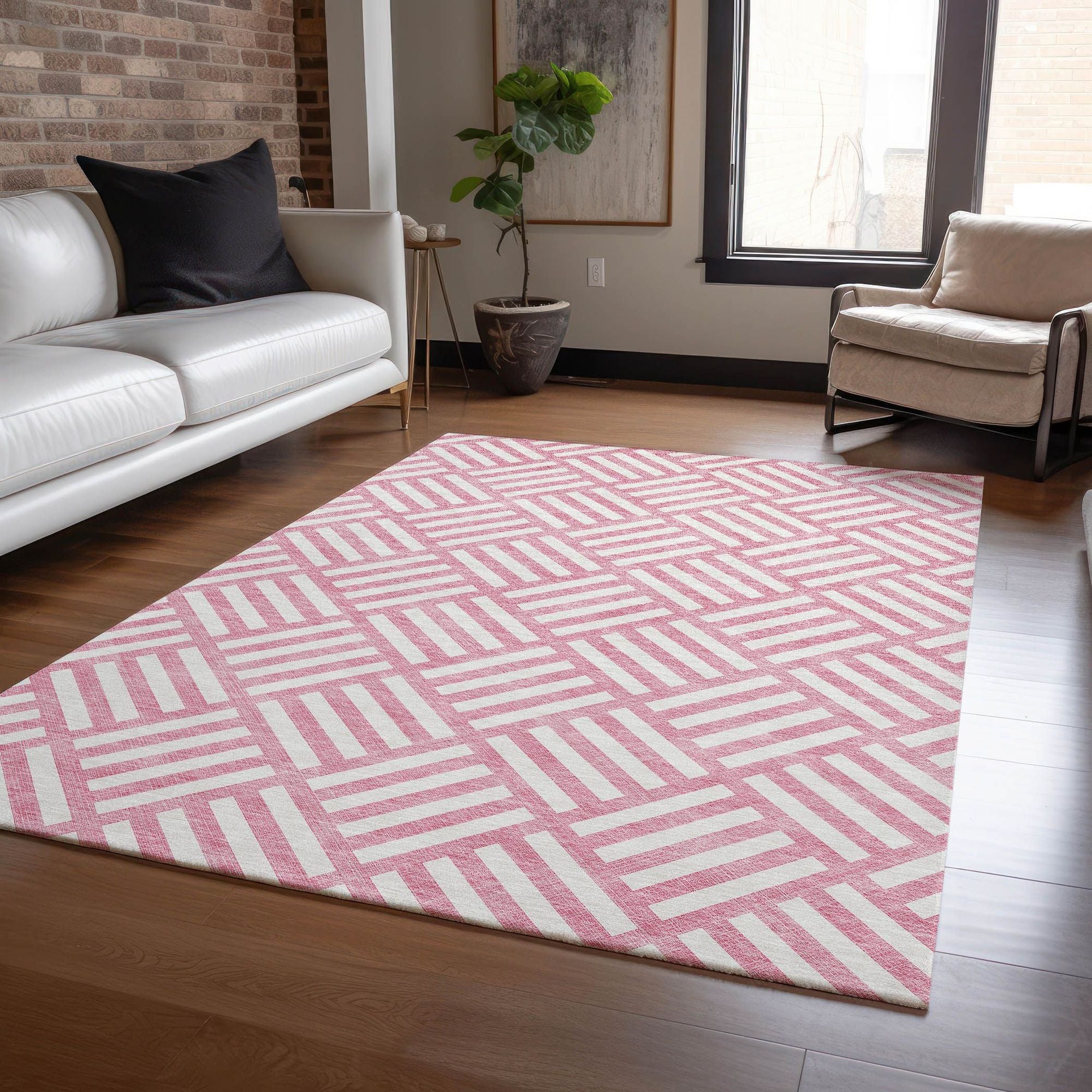 Machine Made ACN620 Pink  Rugs #color_pink 