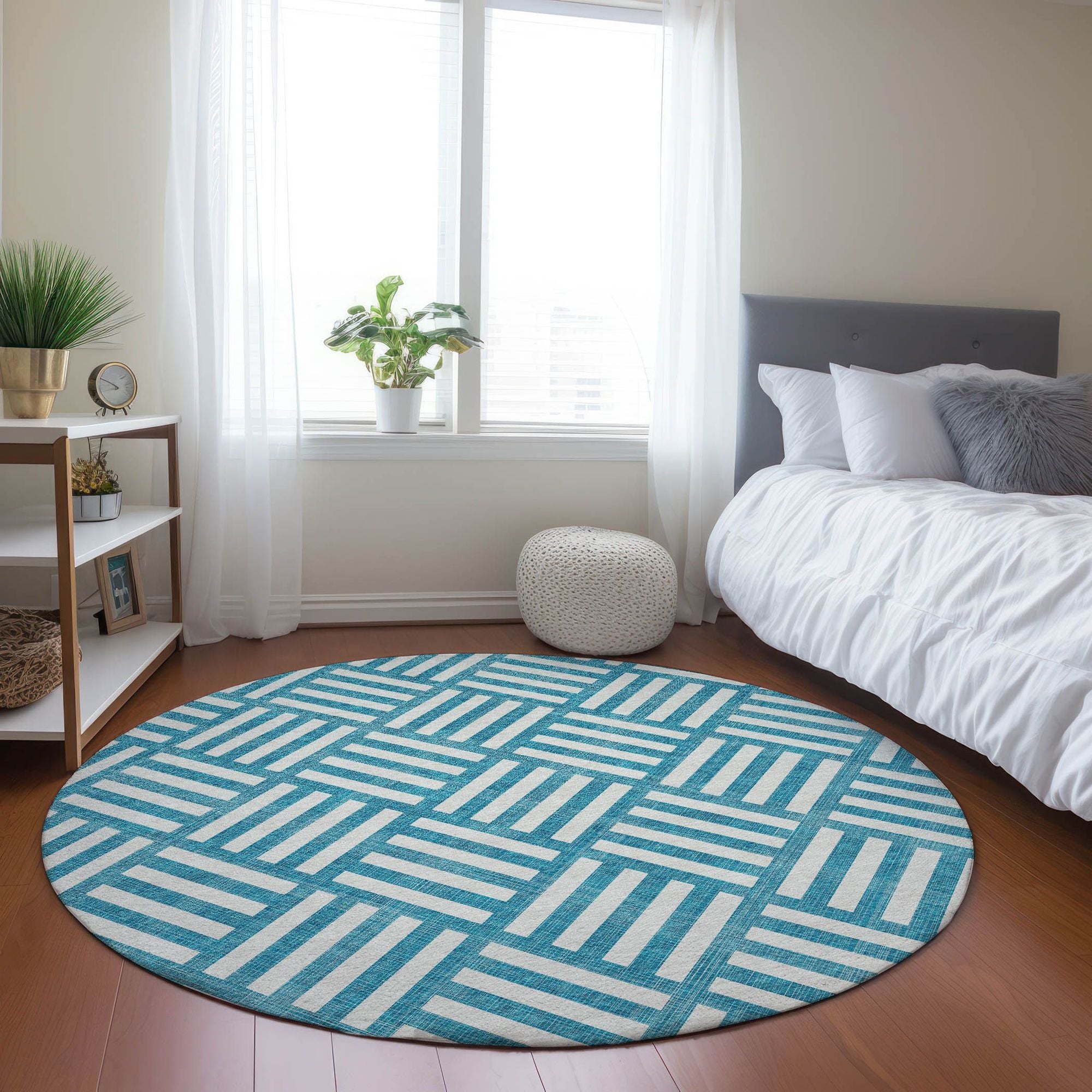 Machine Made ACN620 Teal  Rugs #color_teal 