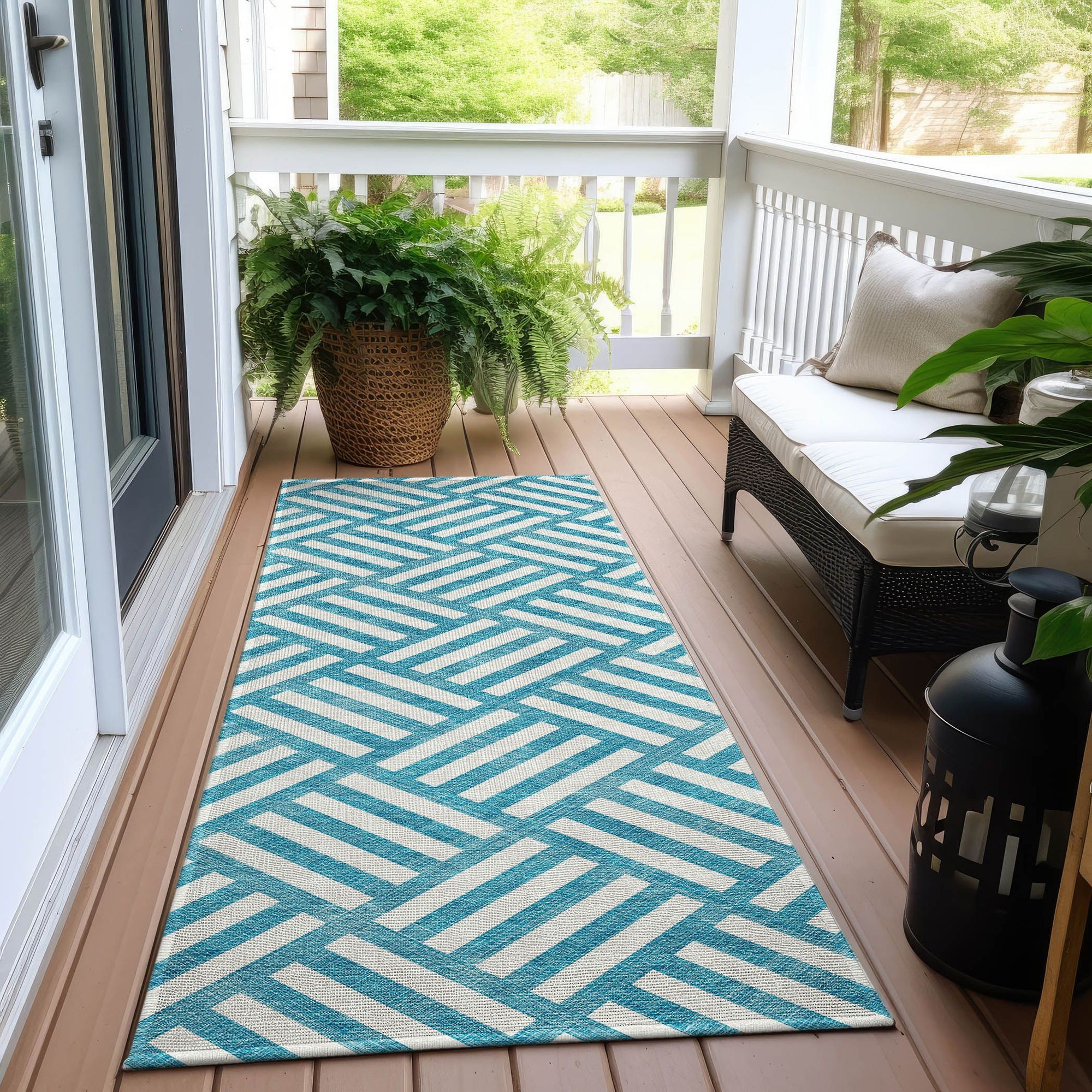 Machine Made ACN620 Teal  Rugs #color_teal 