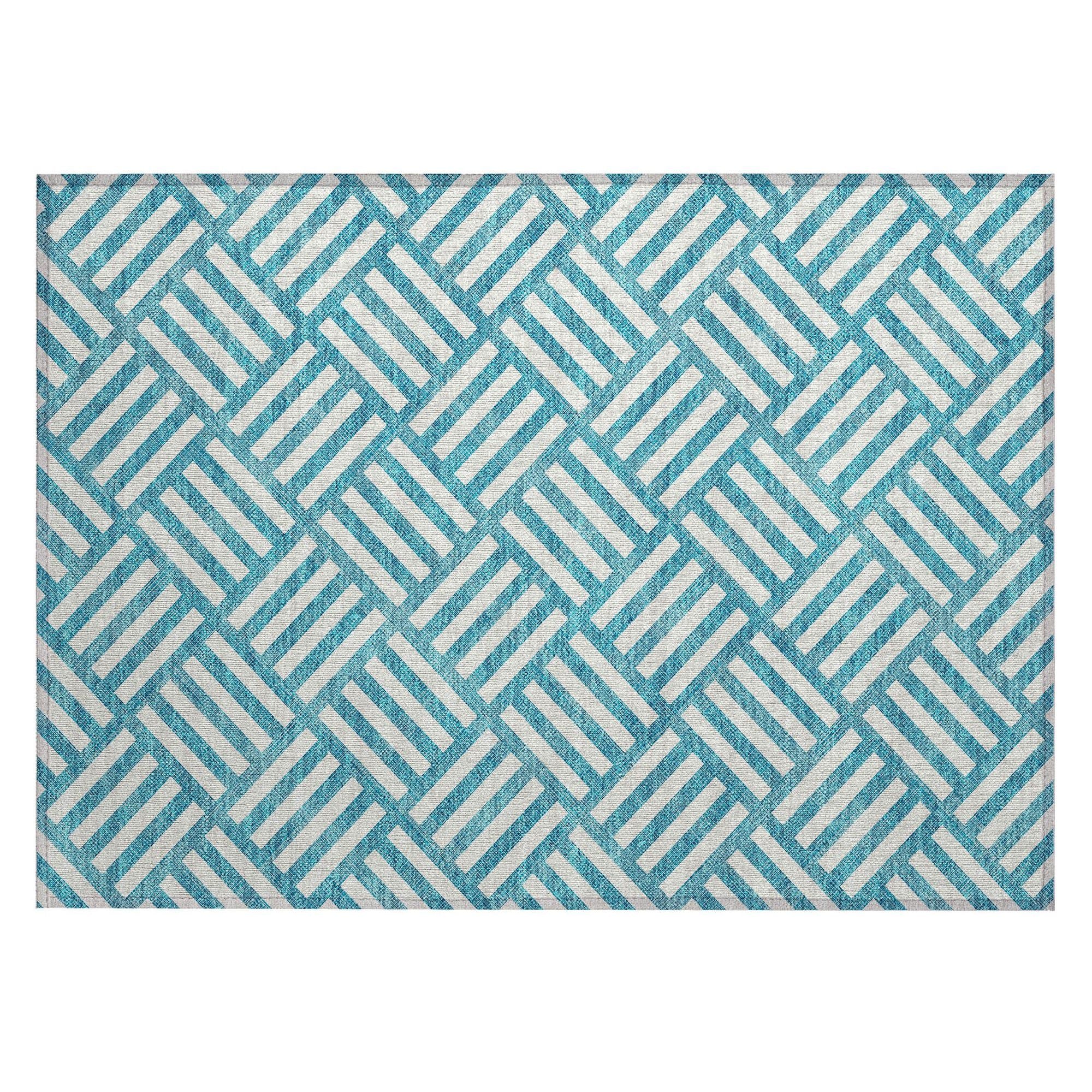 Machine Made ACN620 Teal  Rugs #color_teal 