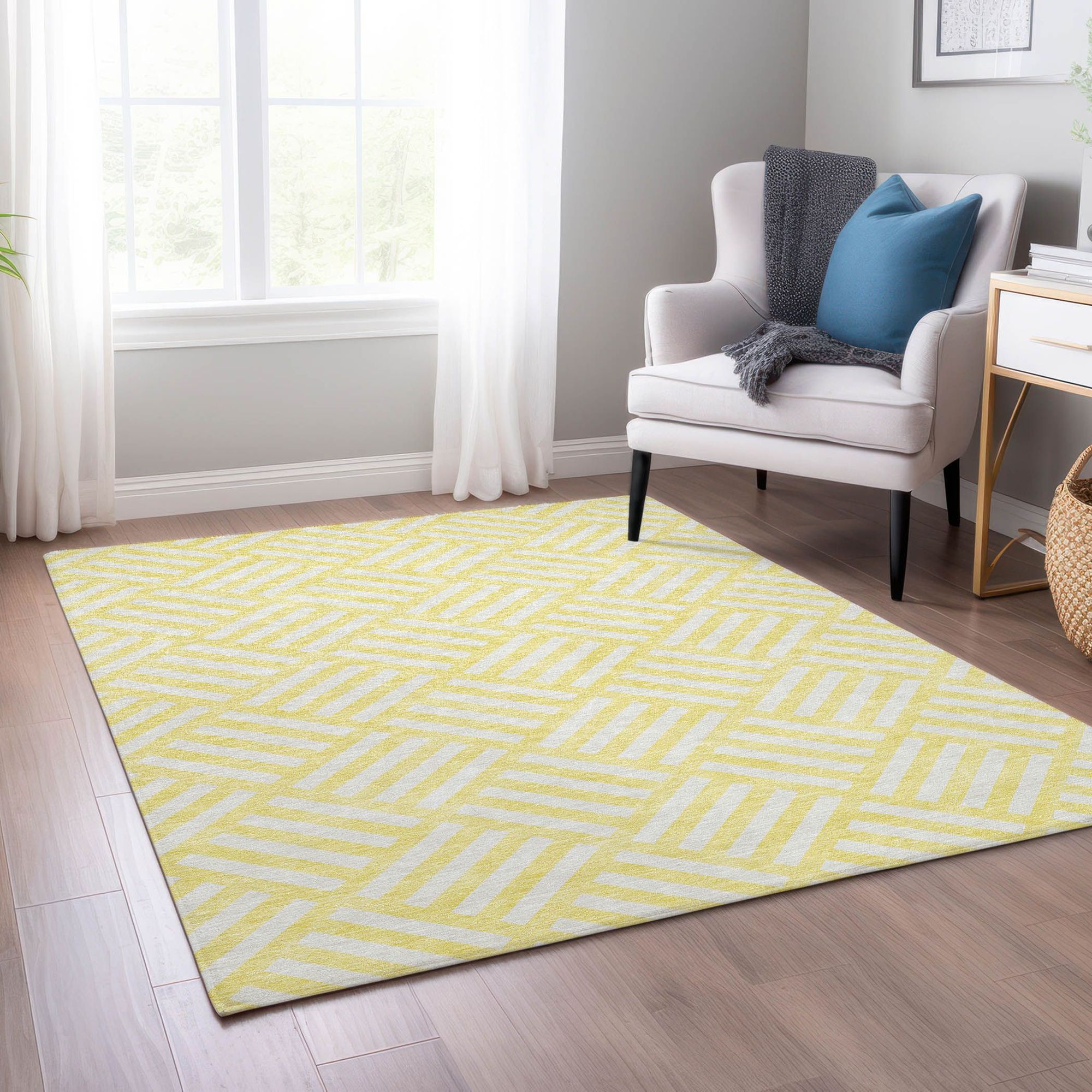 Machine Made ACN620 Yellow Gold Rugs #color_yellow gold