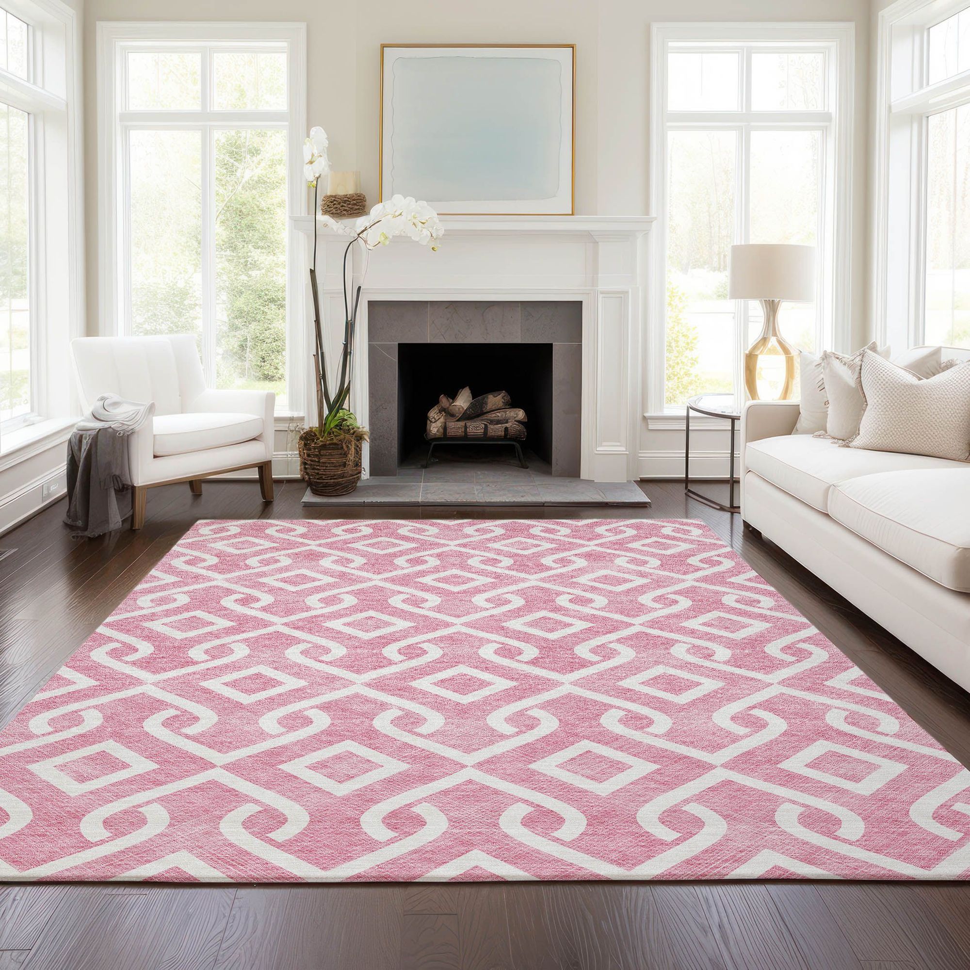 Machine Made ACN621 Blush Pink Rugs #color_blush pink