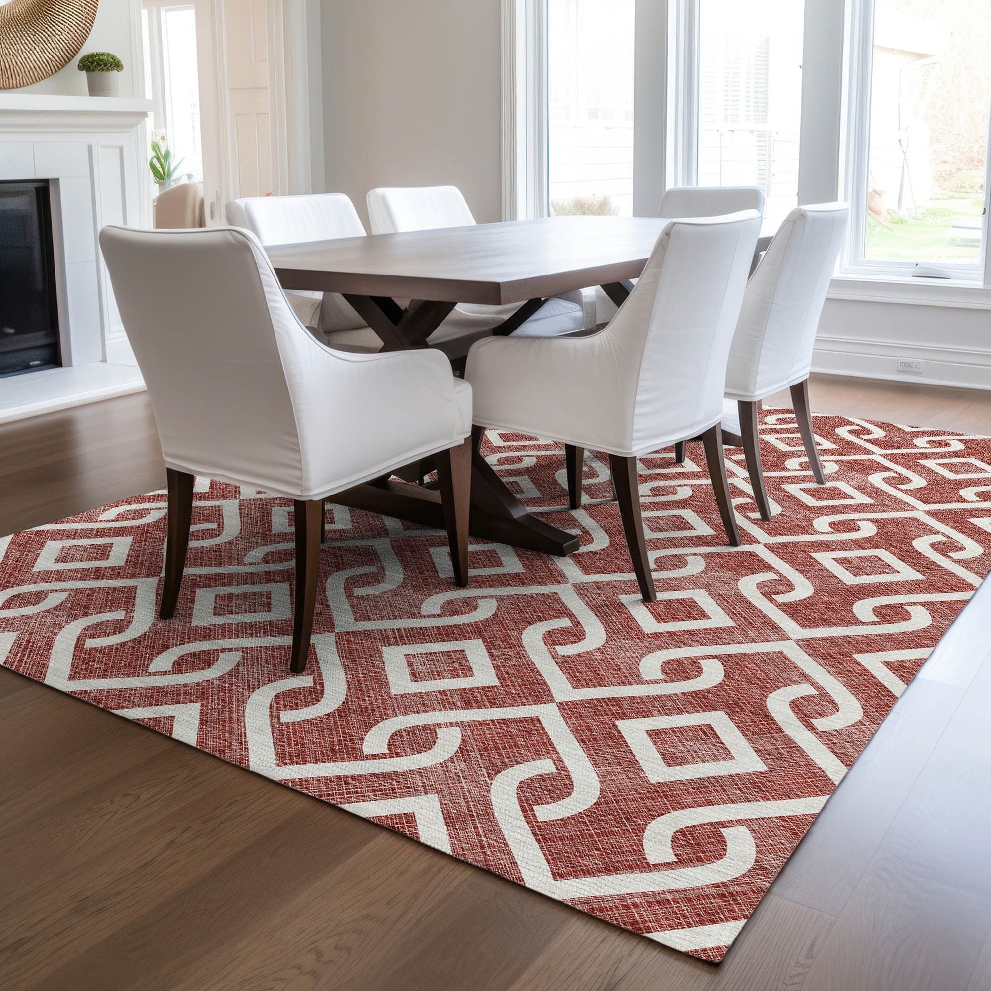 Machine Made ACN621 Burgundy Red Rugs #color_burgundy red