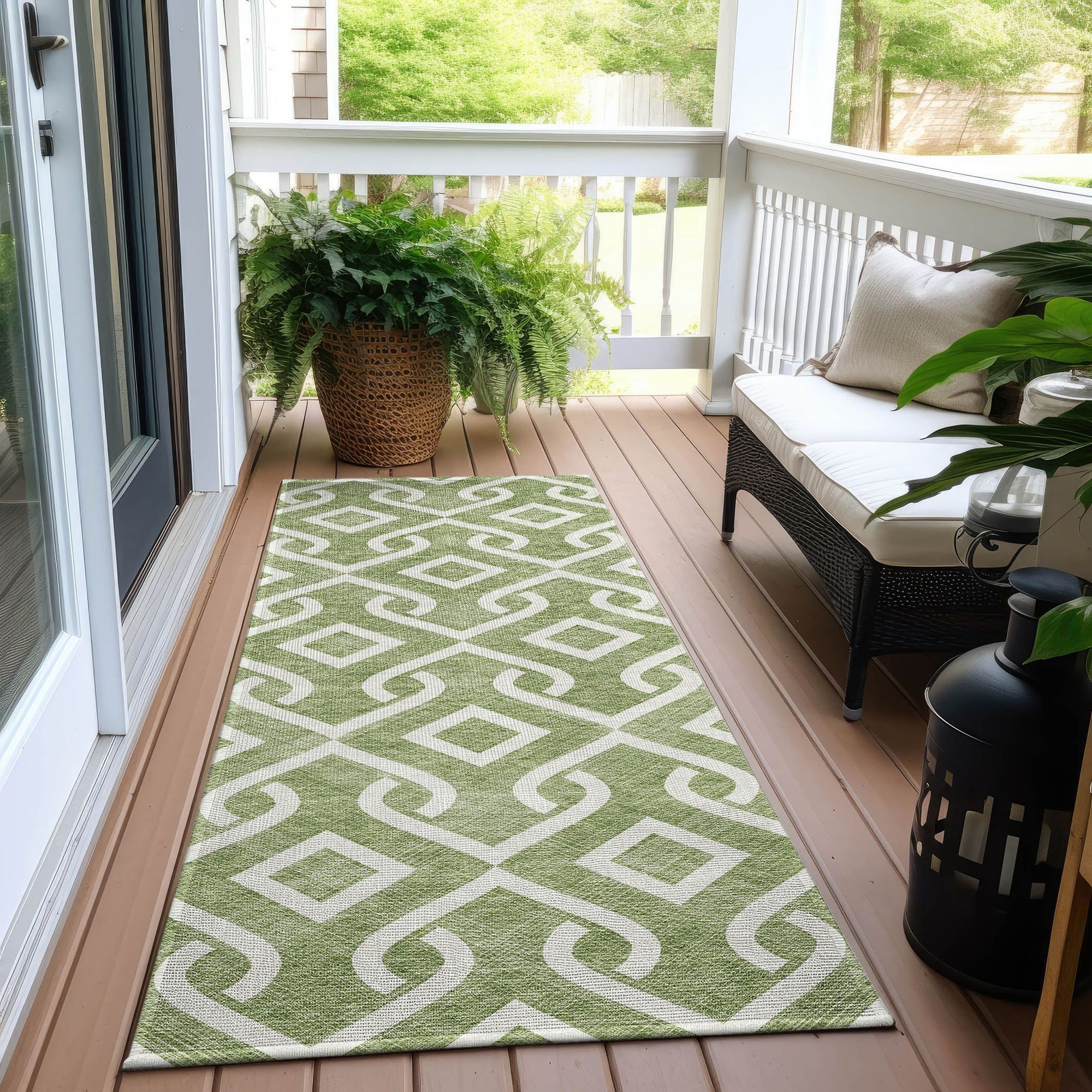 Machine Made ACN621 Green  Rugs #color_green 