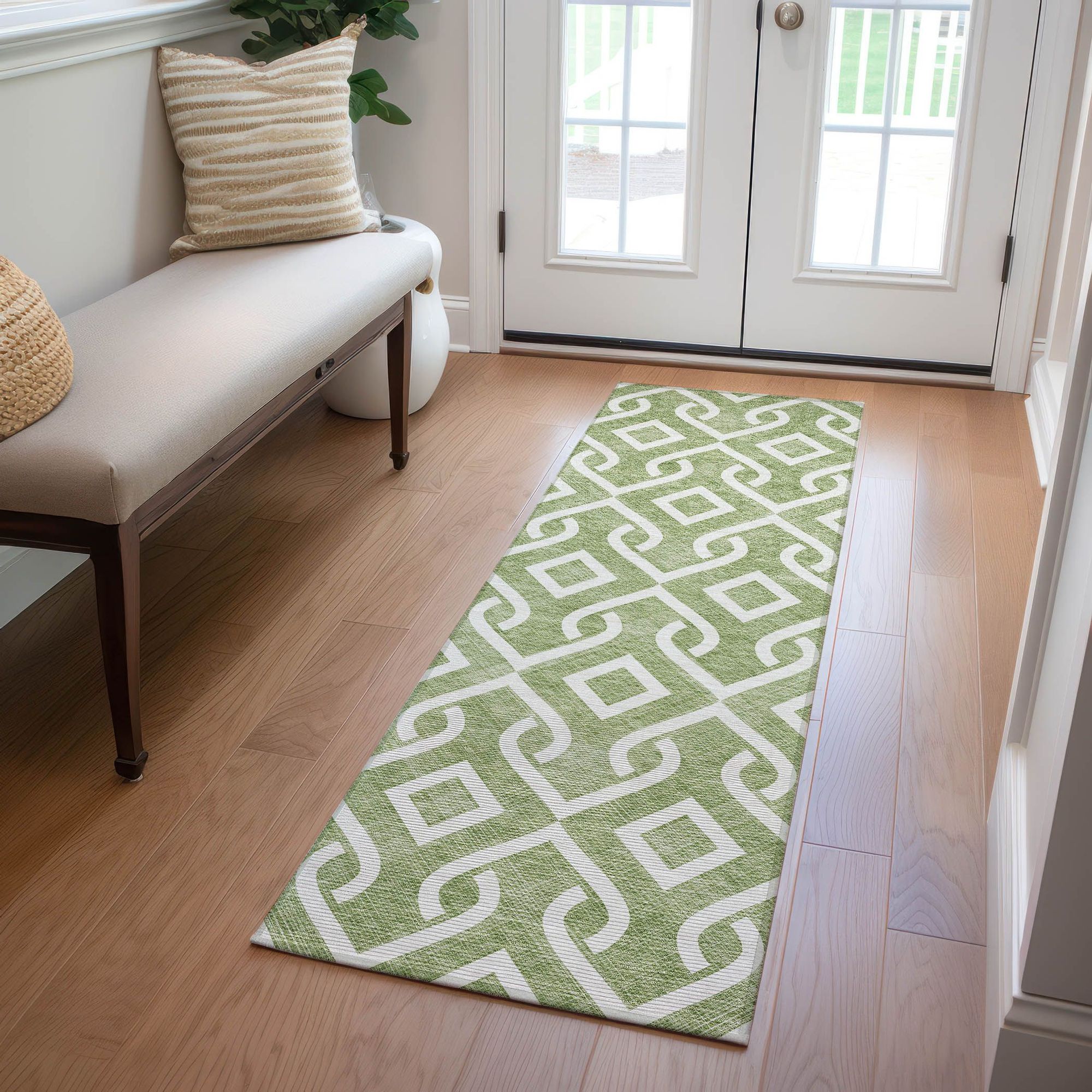 Machine Made ACN621 Green  Rugs #color_green 