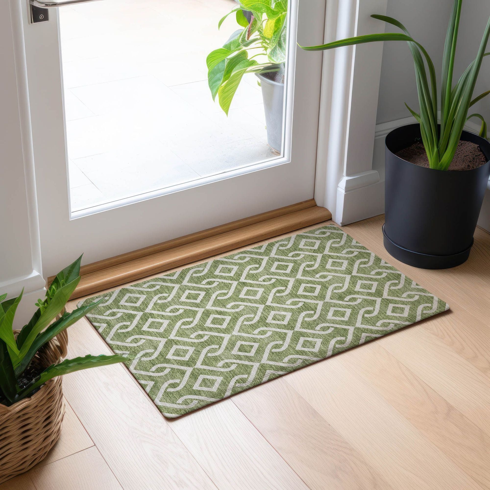 Machine Made ACN621 Green  Rugs #color_green 