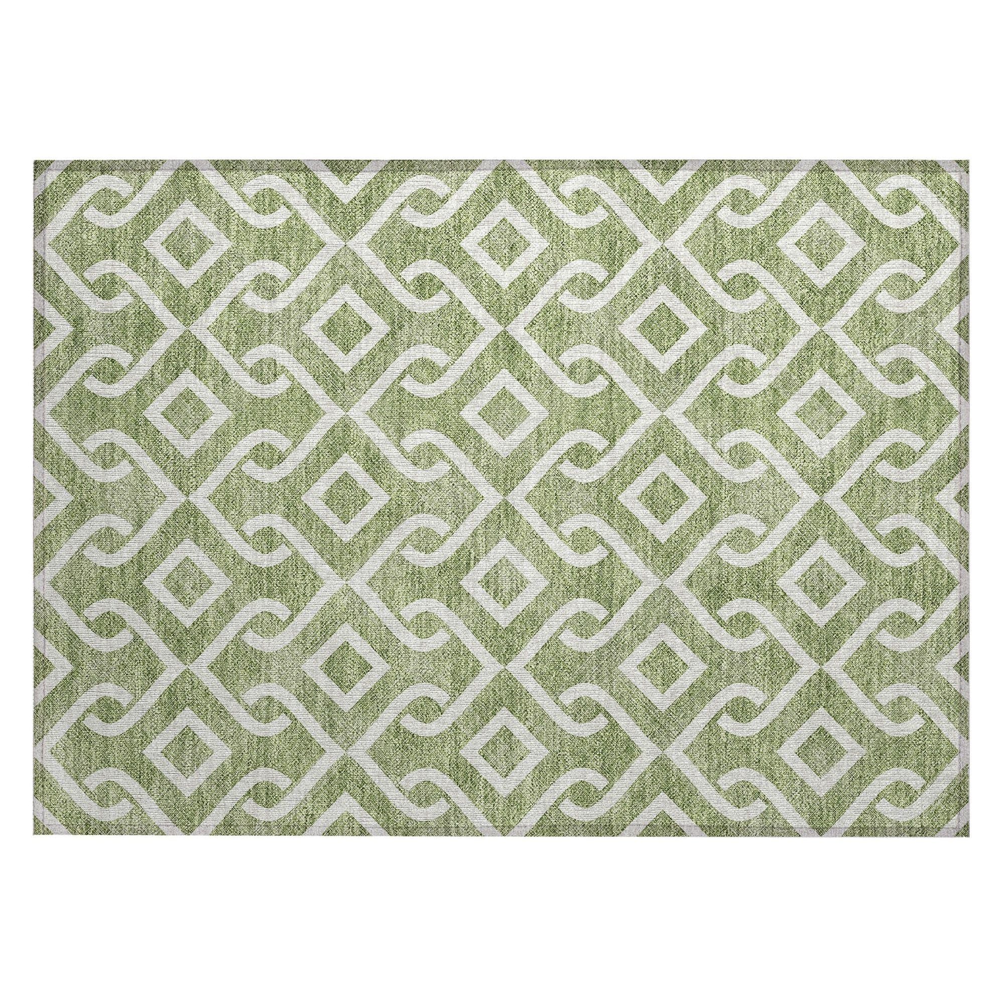 Machine Made ACN621 Green  Rugs #color_green 