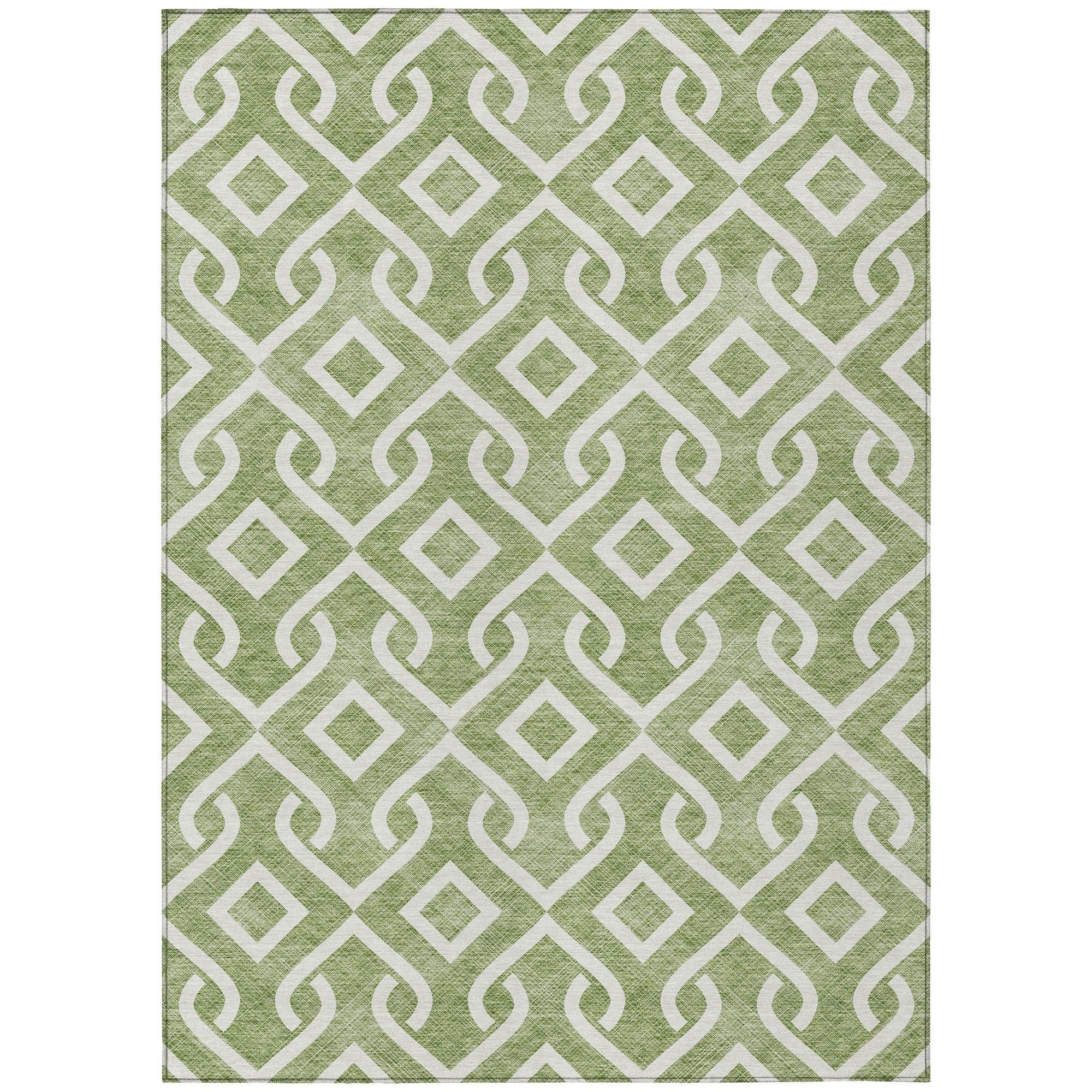 Machine Made ACN621 Green  Rugs #color_green 