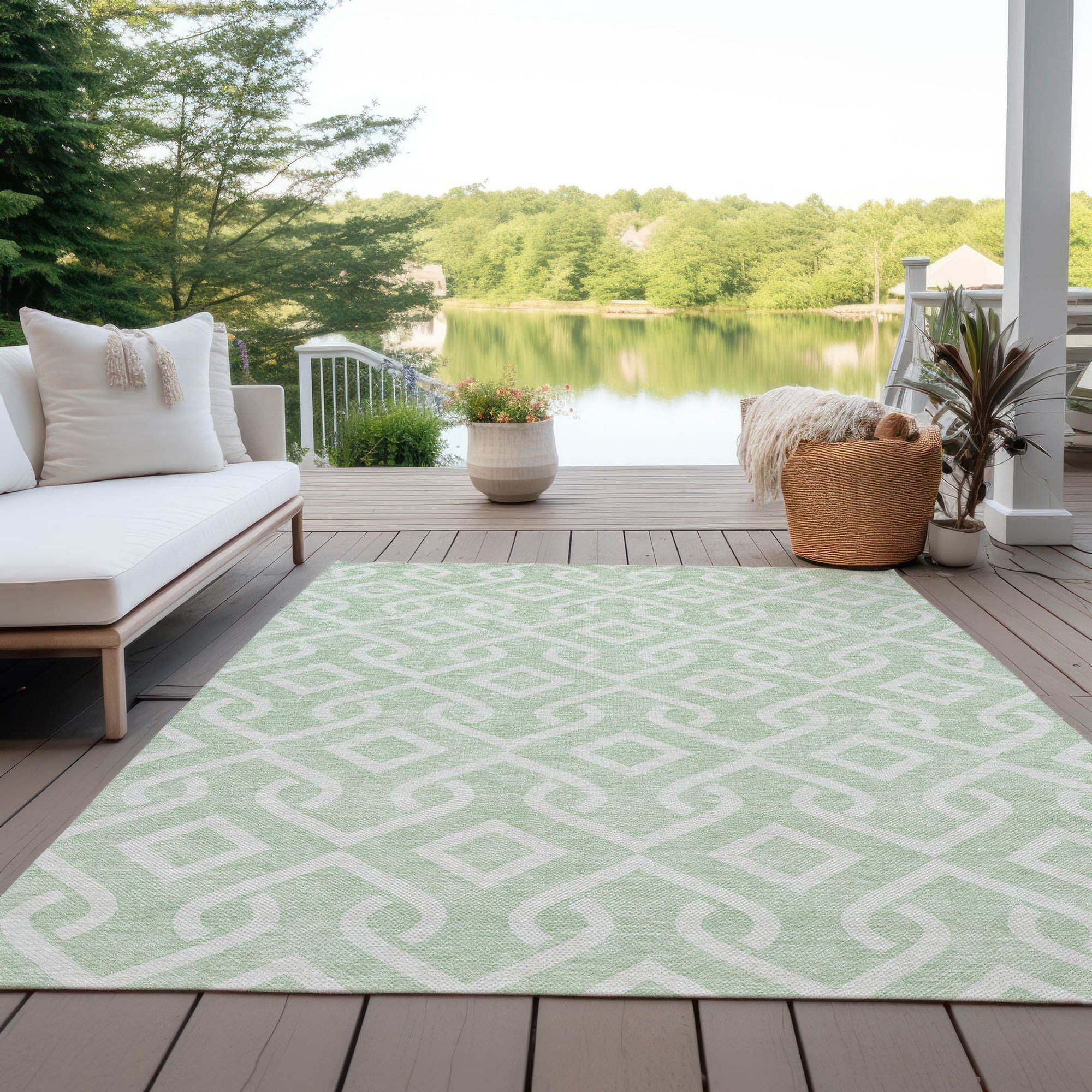 Machine Made ACN621 Mint Green Rugs #color_mint green