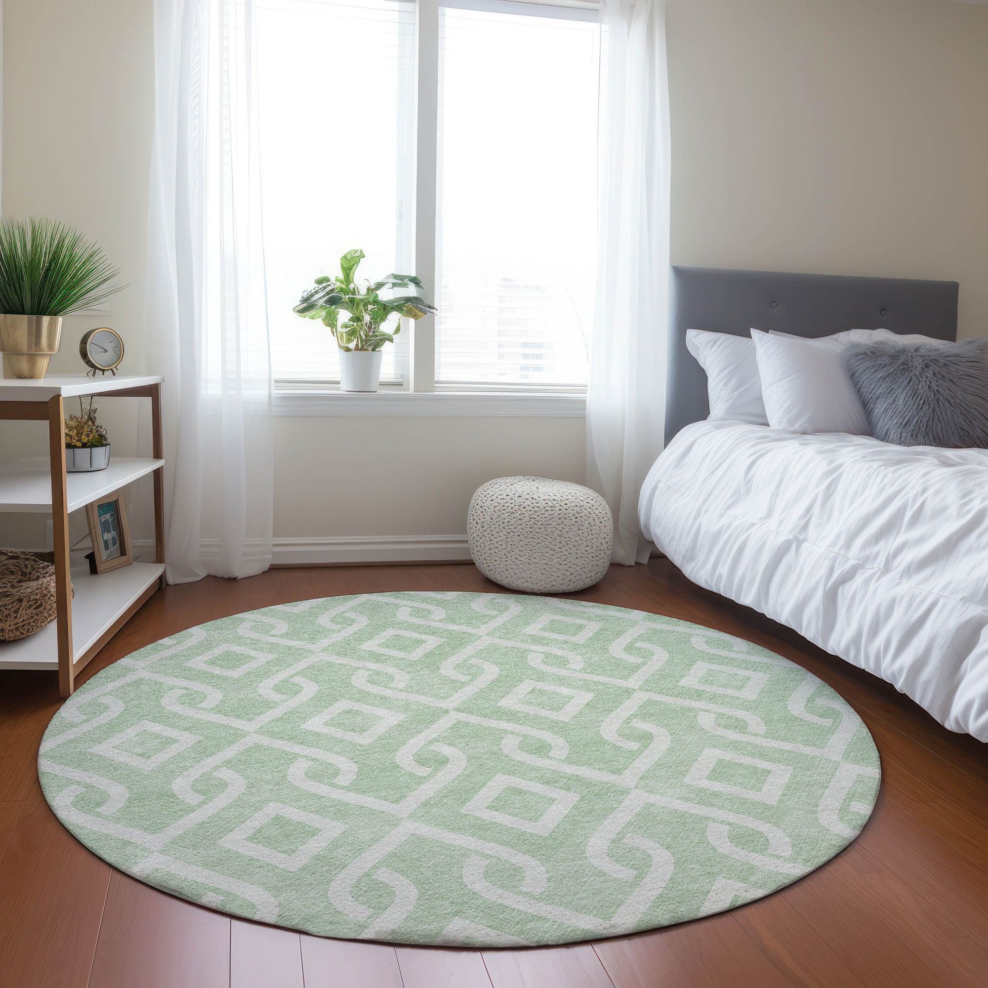 Machine Made ACN621 Mint Green Rugs #color_mint green