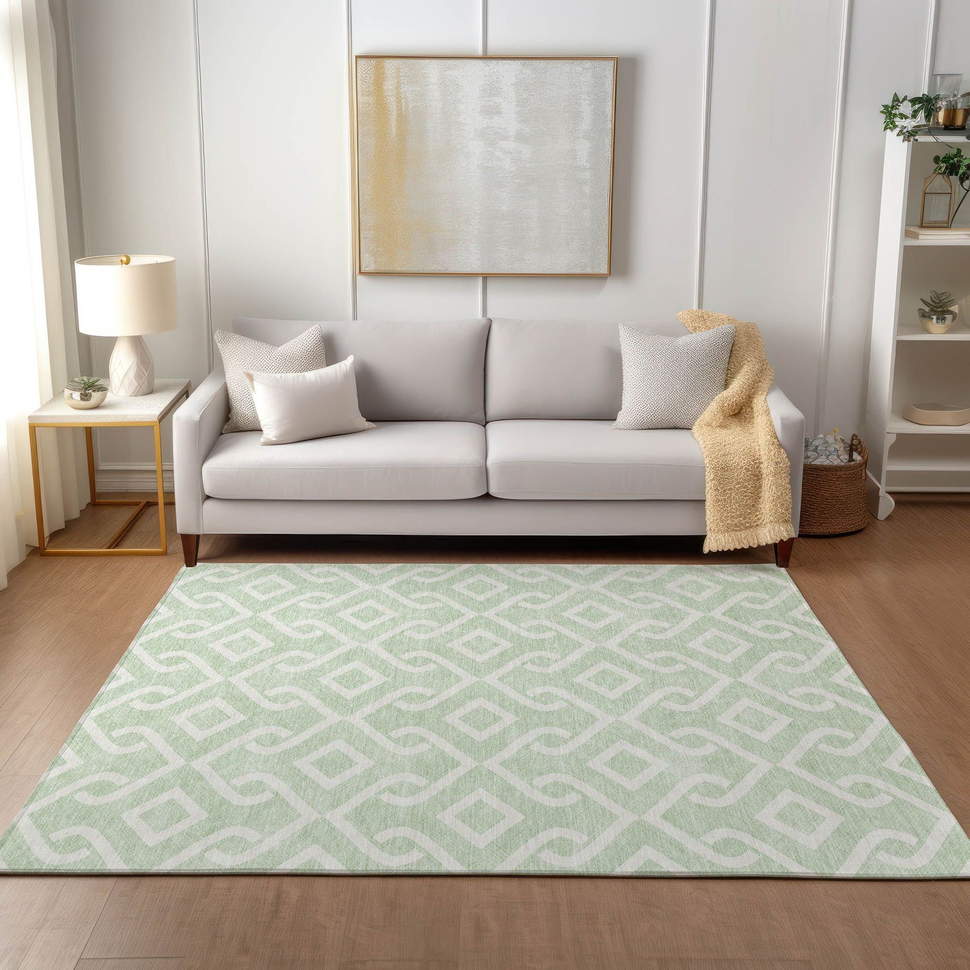 Machine Made ACN621 Mint Green Rugs #color_mint green