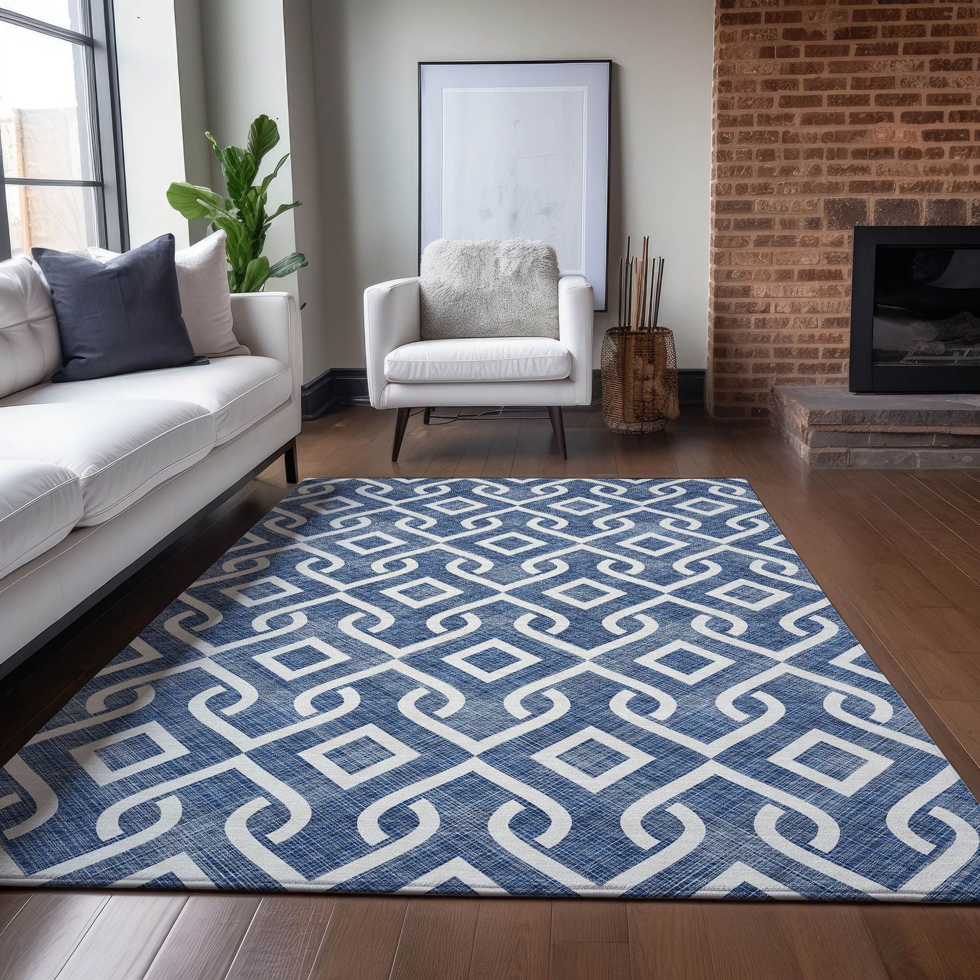 Machine Made ACN621 Navy Blue Rugs #color_navy blue