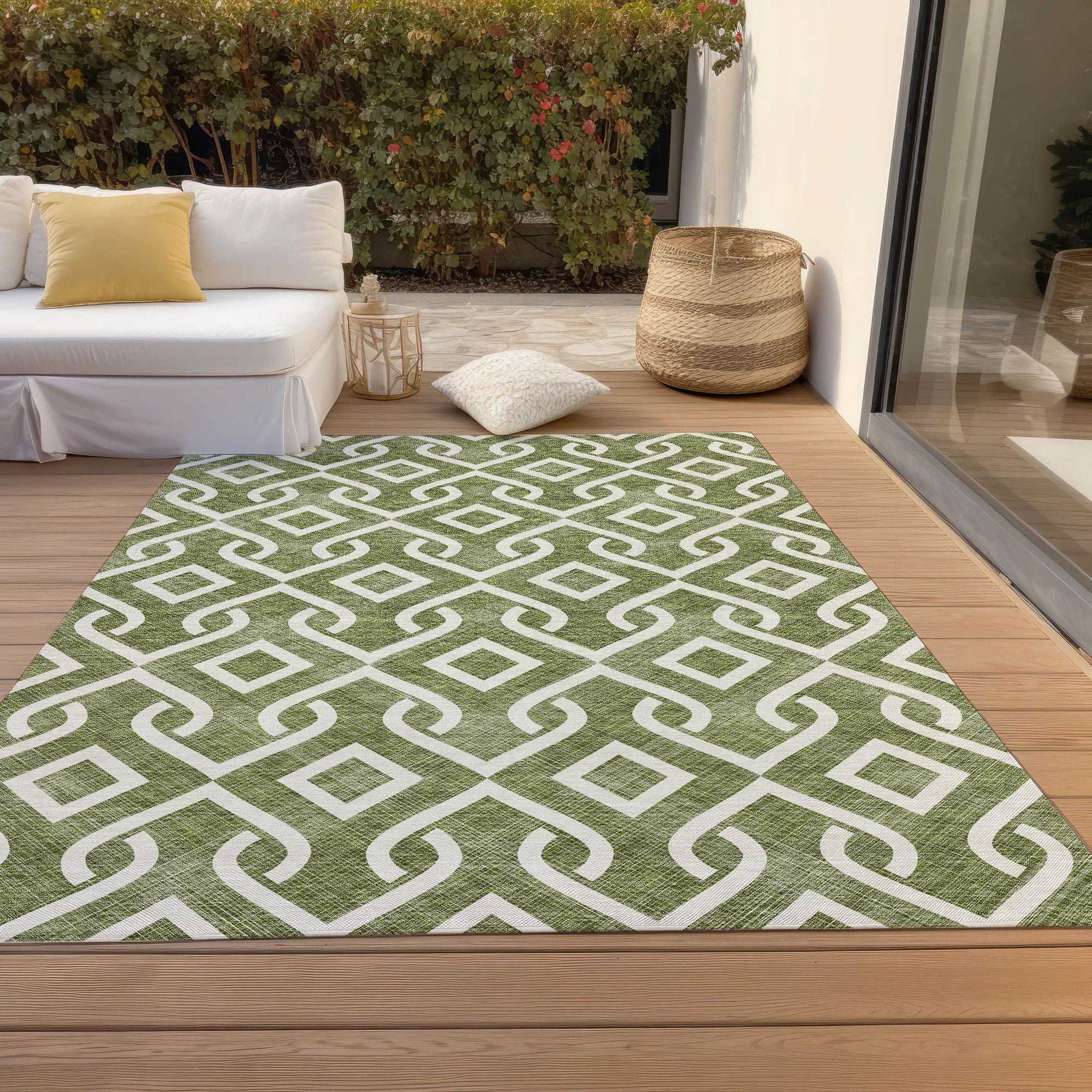 Machine Made ACN621 Olive Green Rugs #color_olive green